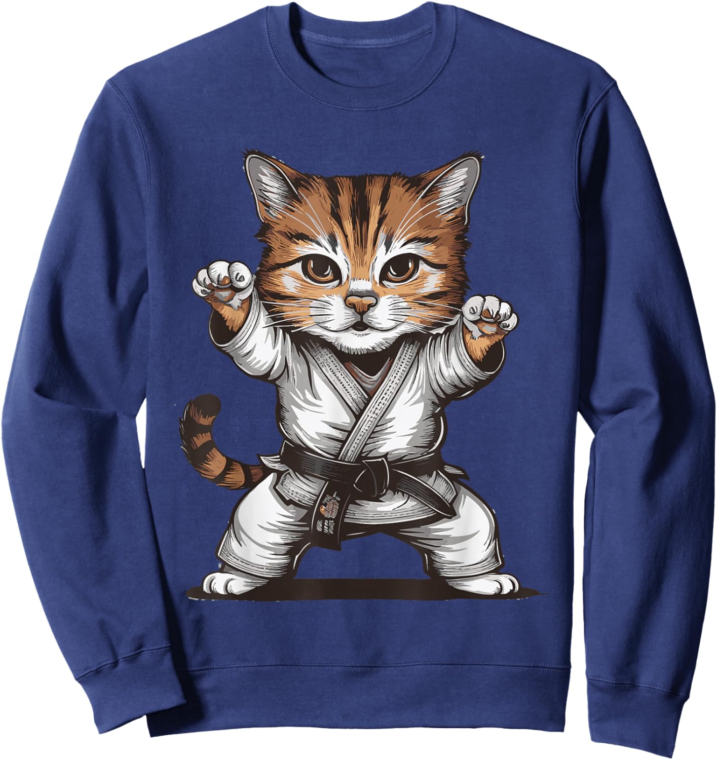 Jiu Jitsu Cat Women Girls Kids Sweatshirt - Sweatshirt | Navy