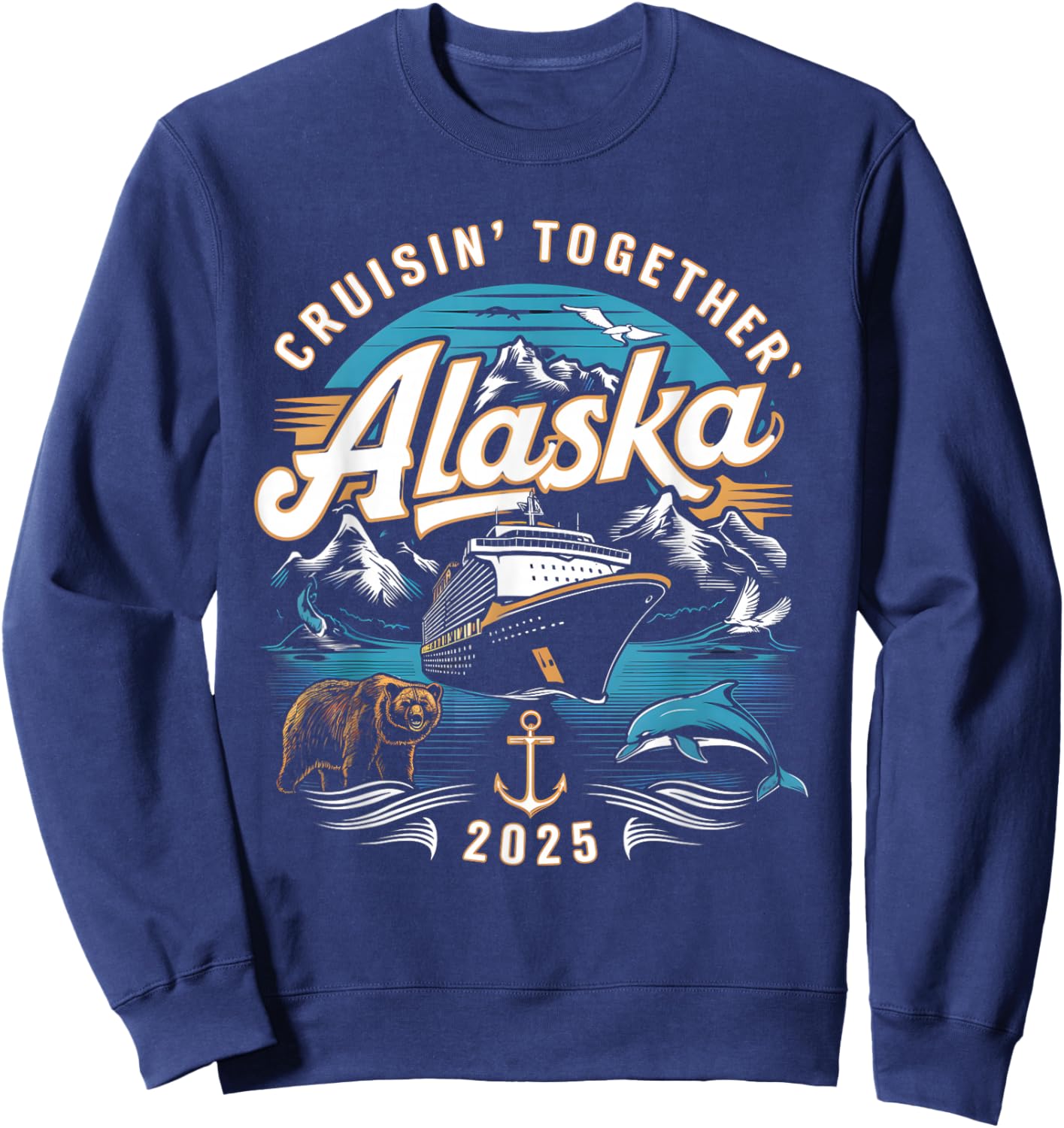 Matching Family Men Women Kids Girl Boy Alaska Cruise 2025 Sweatshirt - Sweatshirt | Navy