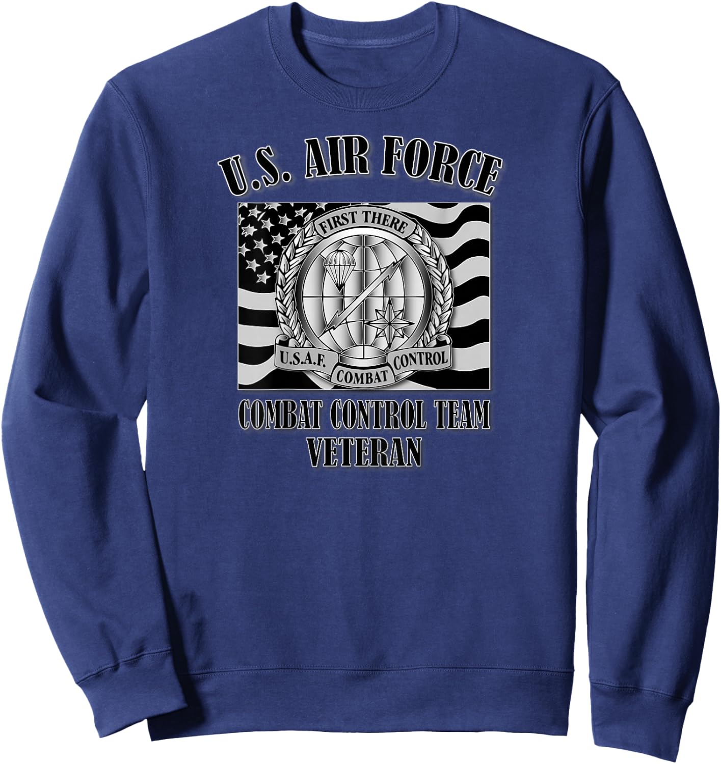 U.S. Air Force Combat Control Team Veteran (Back Design) Sweatshirt - Sweatshirt | Navy