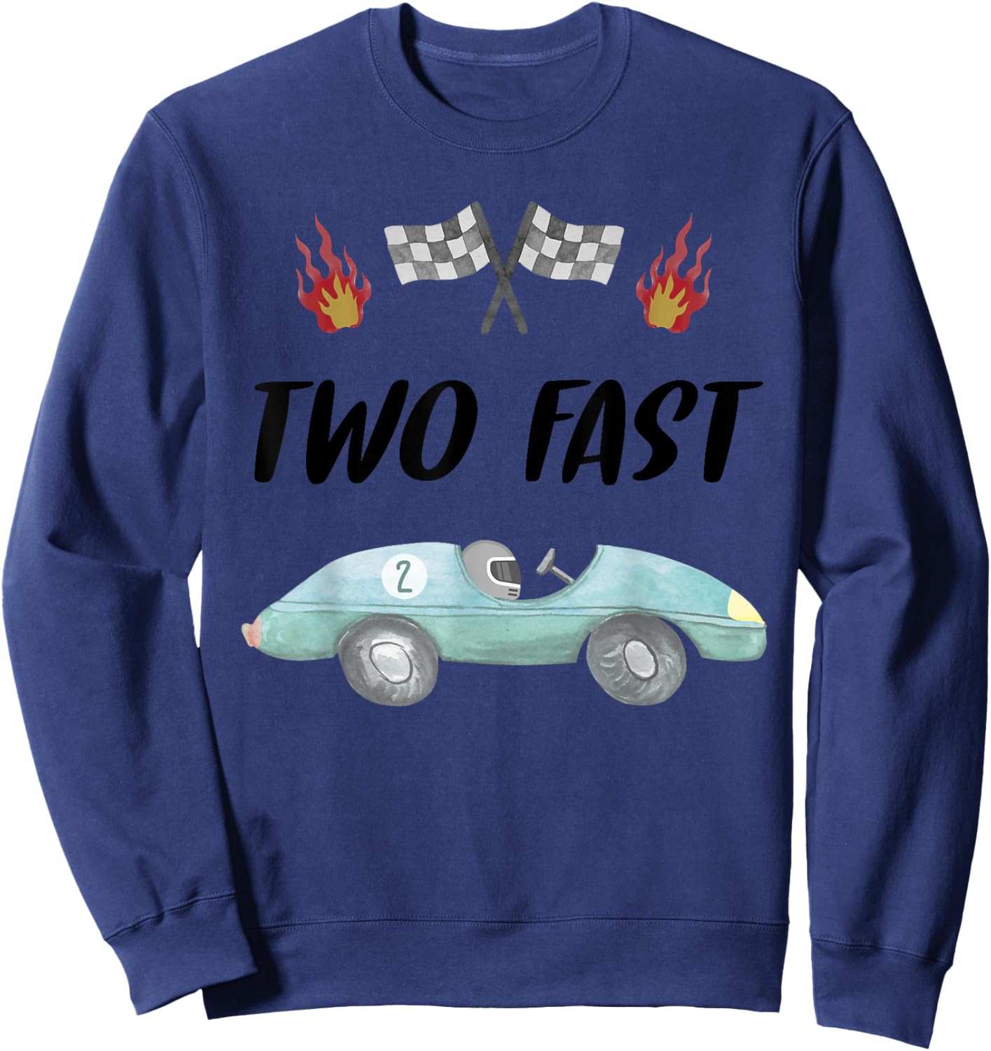 2nd Birthday Two Fast Race Car Second Bday Party Family Sweatshirt - Sweatshirt | Navy