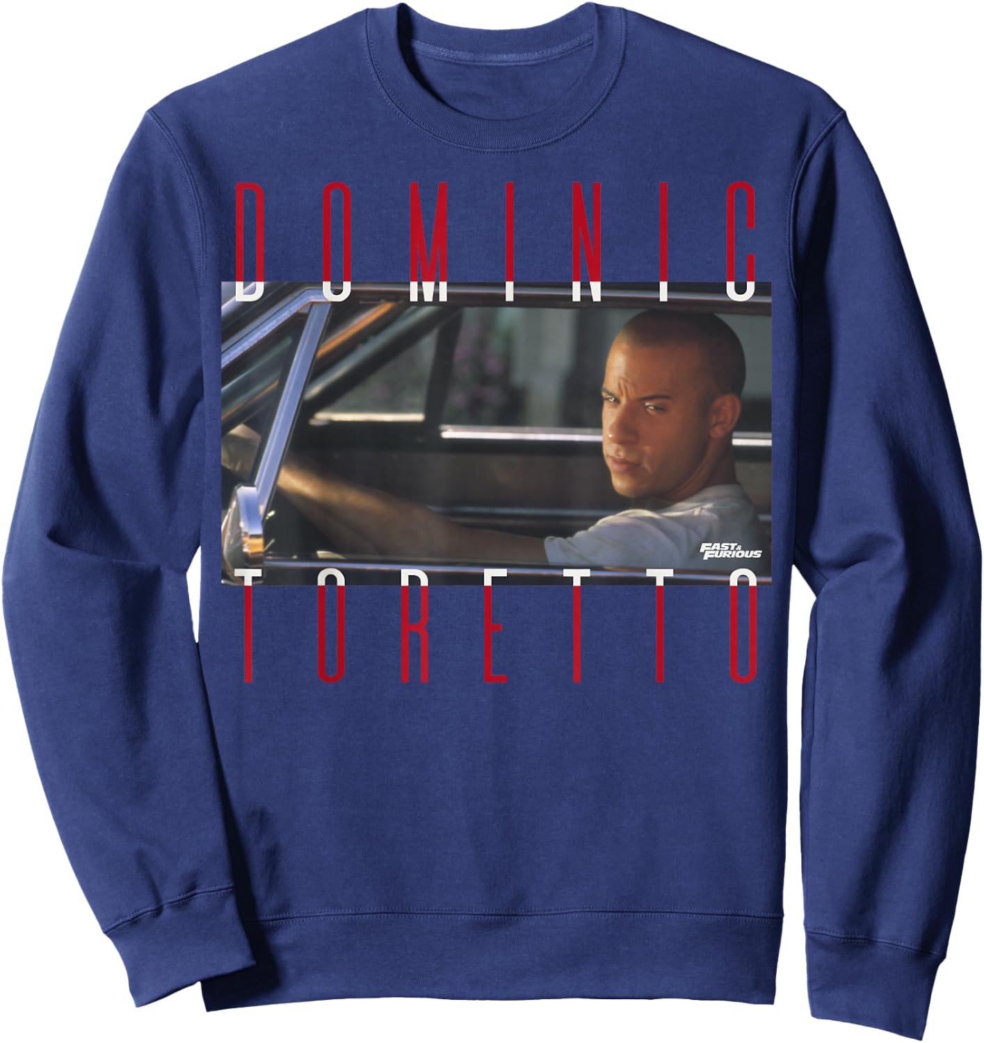 Fast & Furious Dominic Toretto Photo Word Stack Sweatshirt - Sweatshirt | Navy