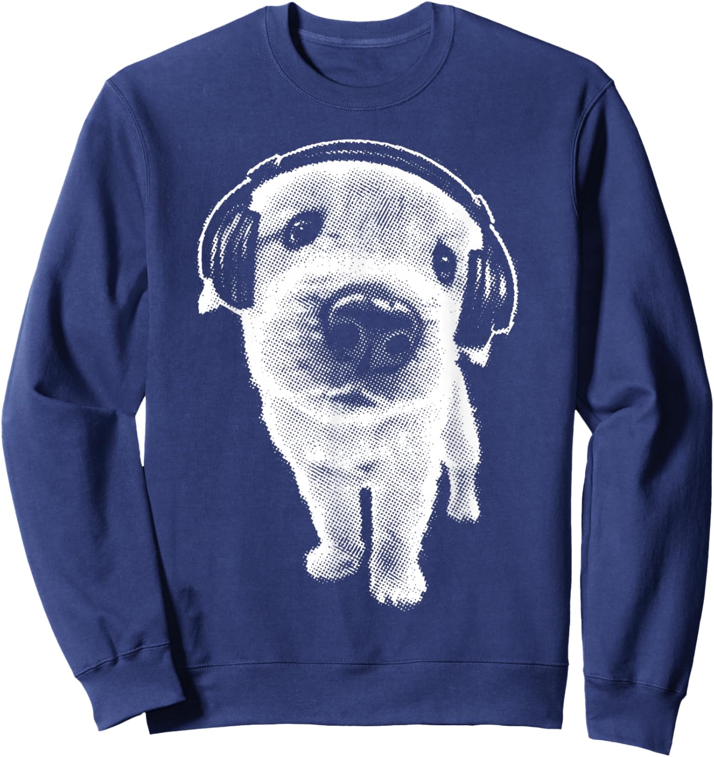Y2K Dog Headphones Sweatshirt - Sweatshirt | Navy