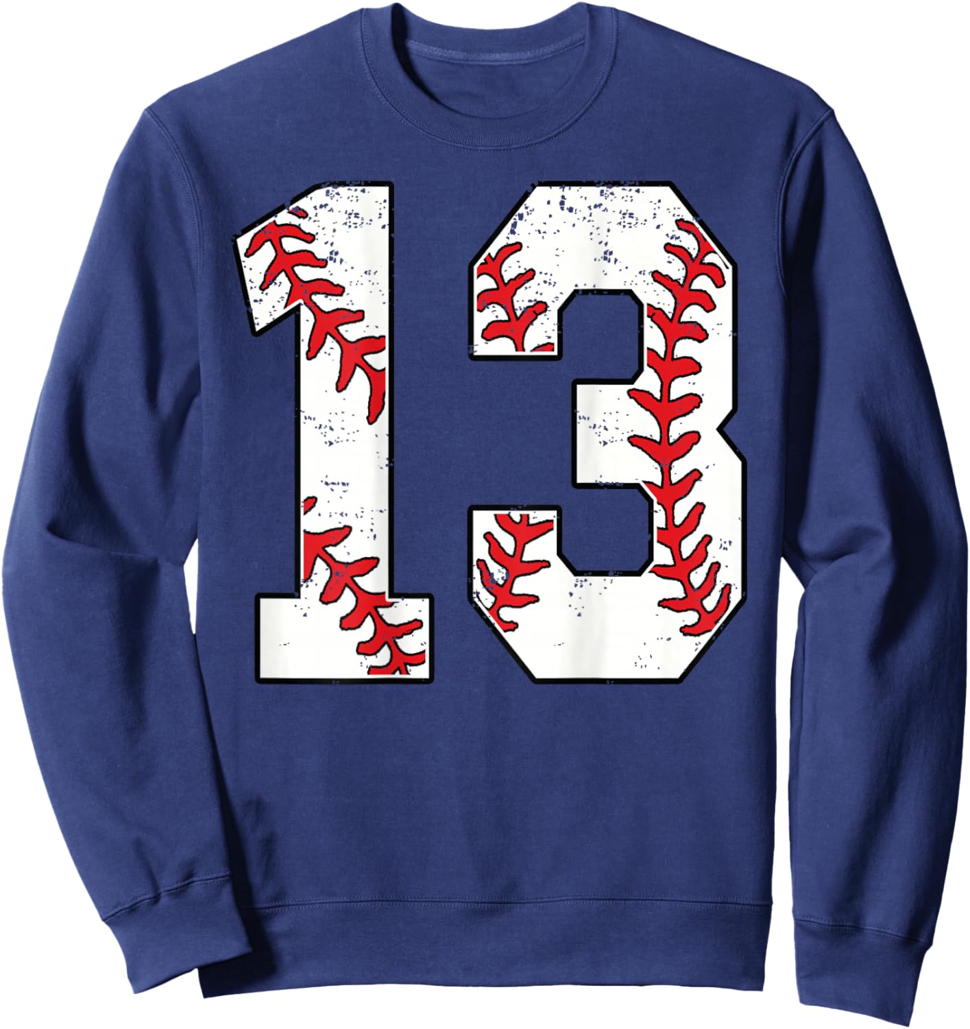 Number #13 Baseball Jersey Number 13 Print On Back Sweatshirt - Sweatshirt | Navy