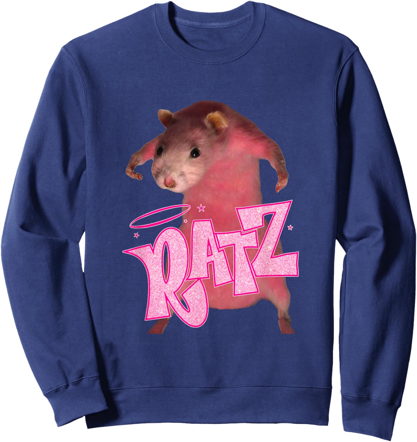 Ratz Funny Pink Mouse Rat Sweatshirt - Sweatshirt | Navy
