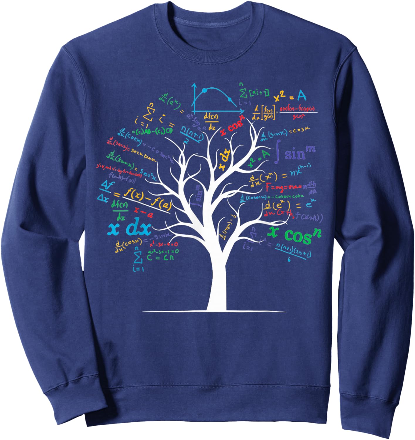 Funny AP Calculus Algebra Tree Math Teacher Nerd Geek Sweatshirt - Sweatshirt | Navy
