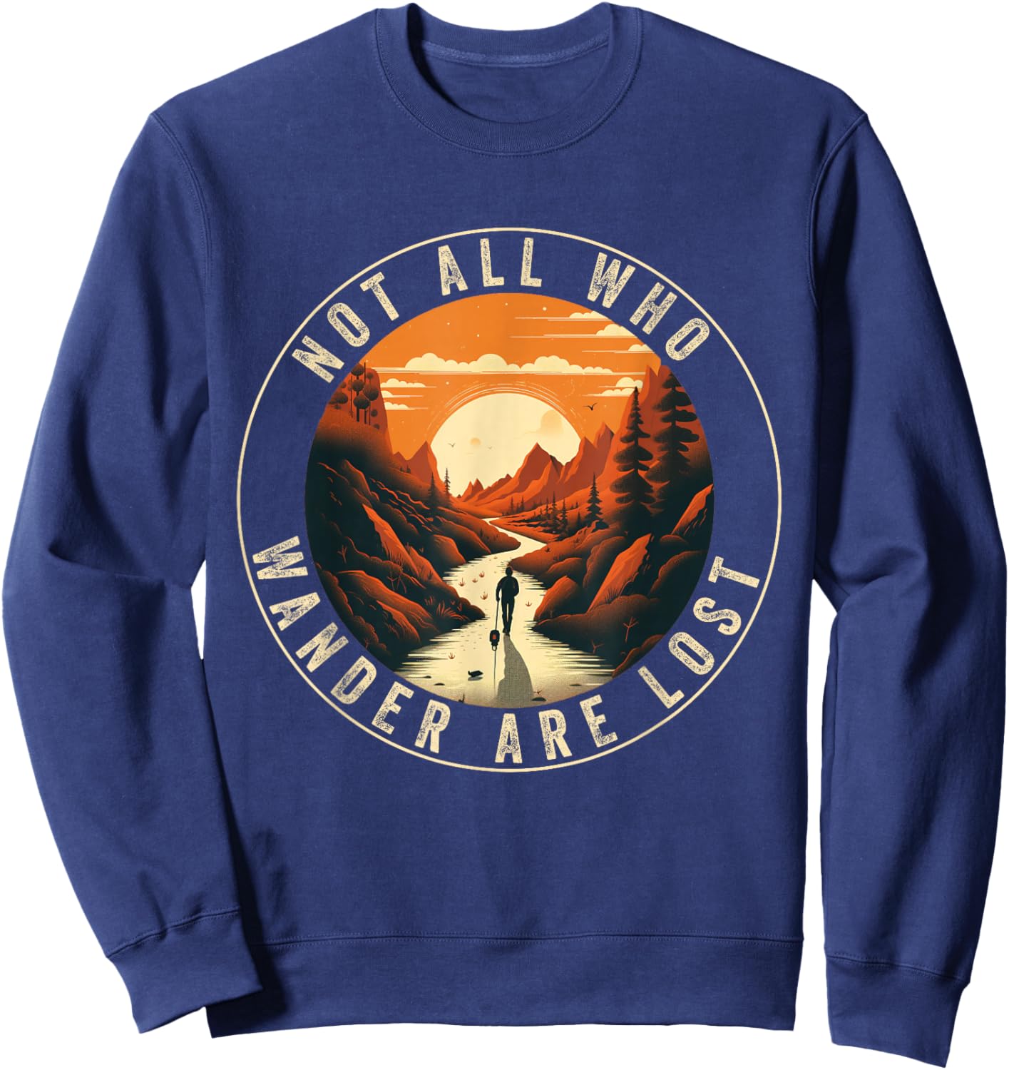Hiking Women Nature outdoorsy Funny Hiker Hike Lover Sweatshirt - Sweatshirt | Navy