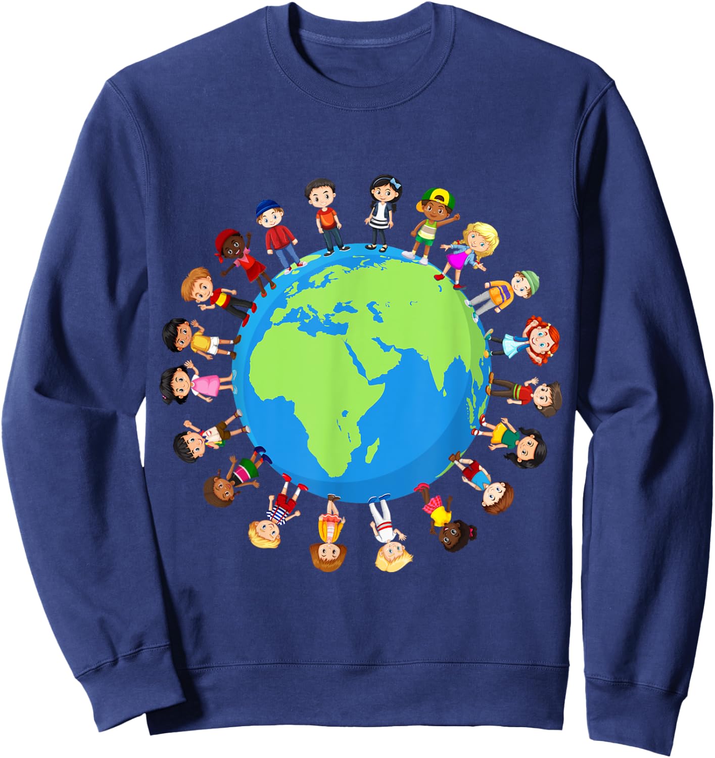Earth Day Children Around the World Environmentalist Sweatshirt - Sweatshirt | Navy