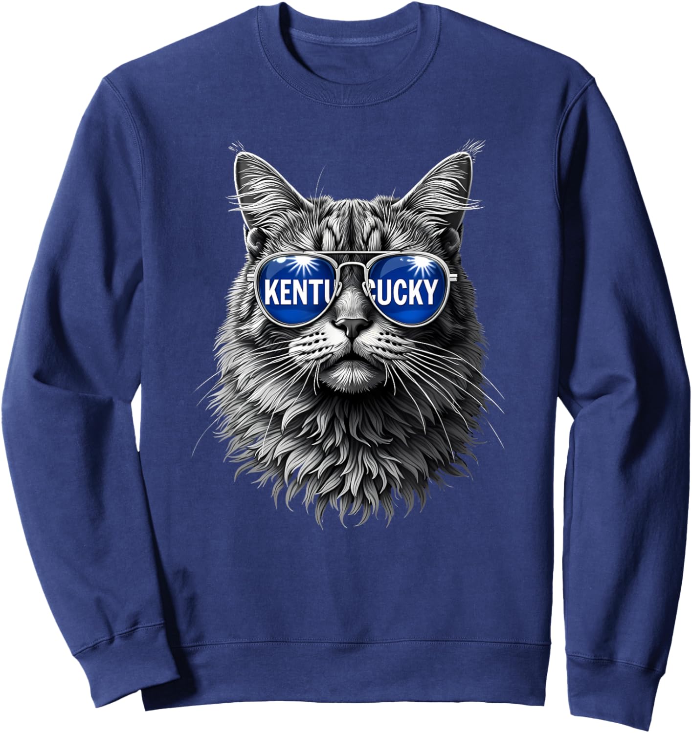 Funny Cat Lovers Kentucky Men Women Co. Cat Lovers Graphic Last Name Kentucky Retro Vintage Sweatshirt - Sweatshirt | Navy