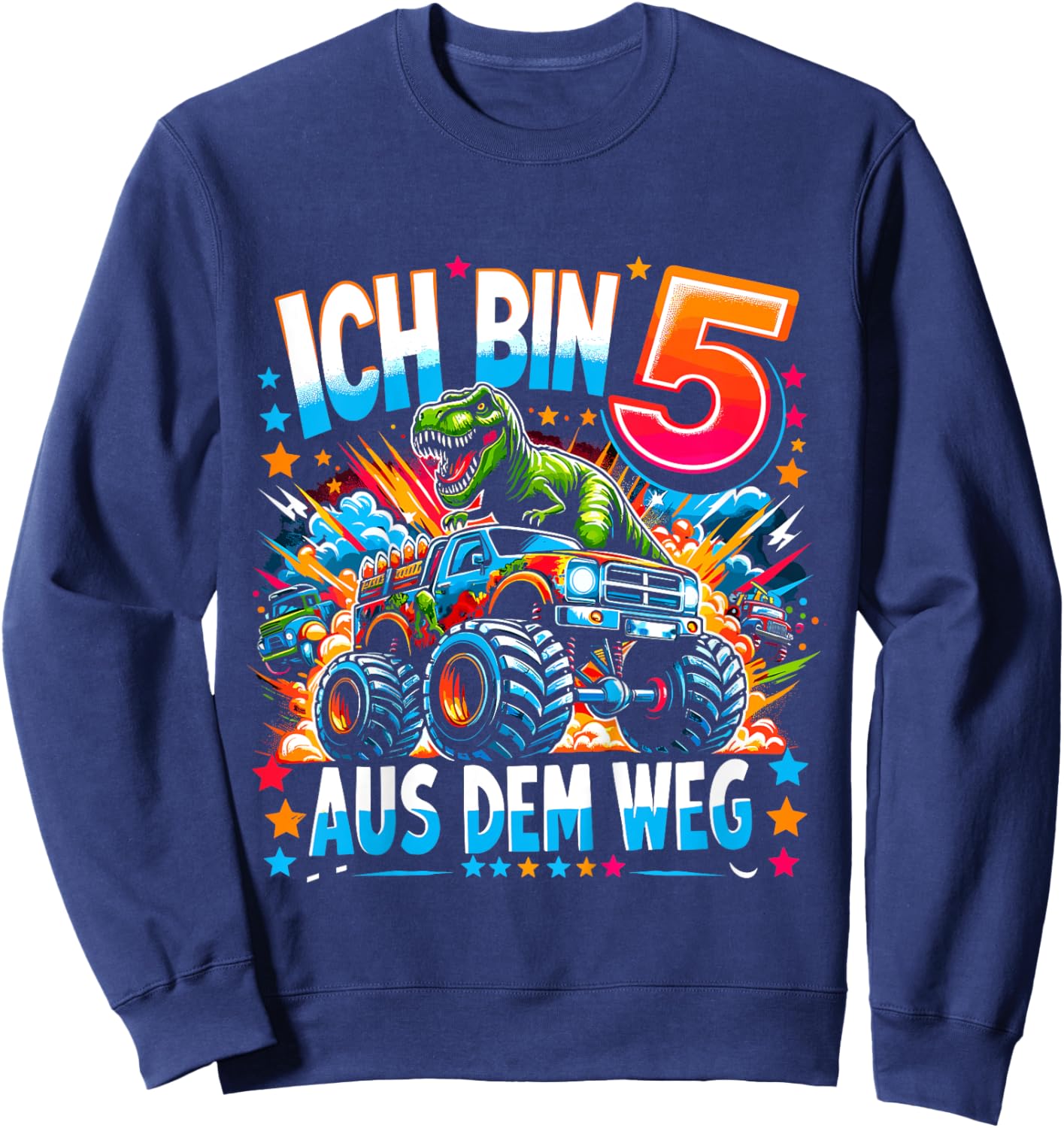 Kinder Ich Bin 5 5. Geburtstag Junge Fünf Jahre Jungs Sweatshirt - Sweatshirt | Navy