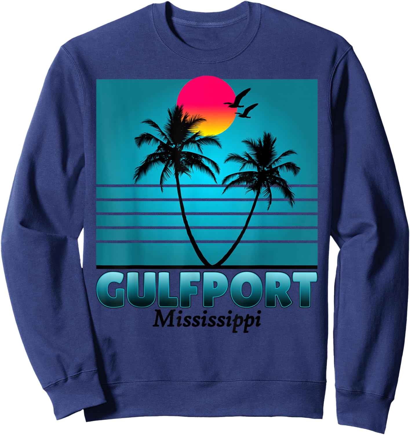 Gulfport Mississippi Holiday Retro Vintage Gift Sweatshirt - Sweatshirt | Navy