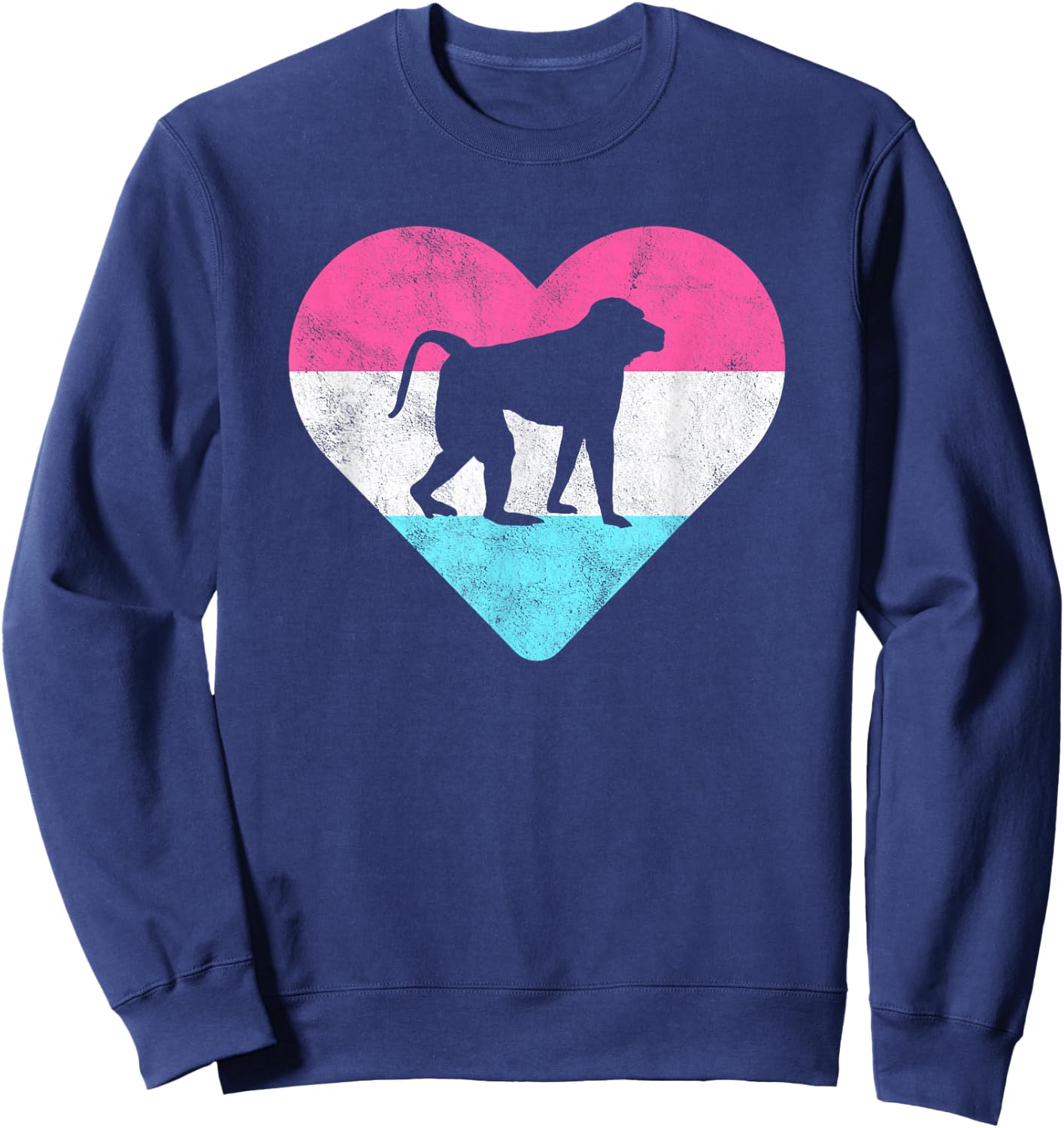 Retro Vintage Baboon Monkey Gift or Girls Sweatshirt - Sweatshirt | Navy