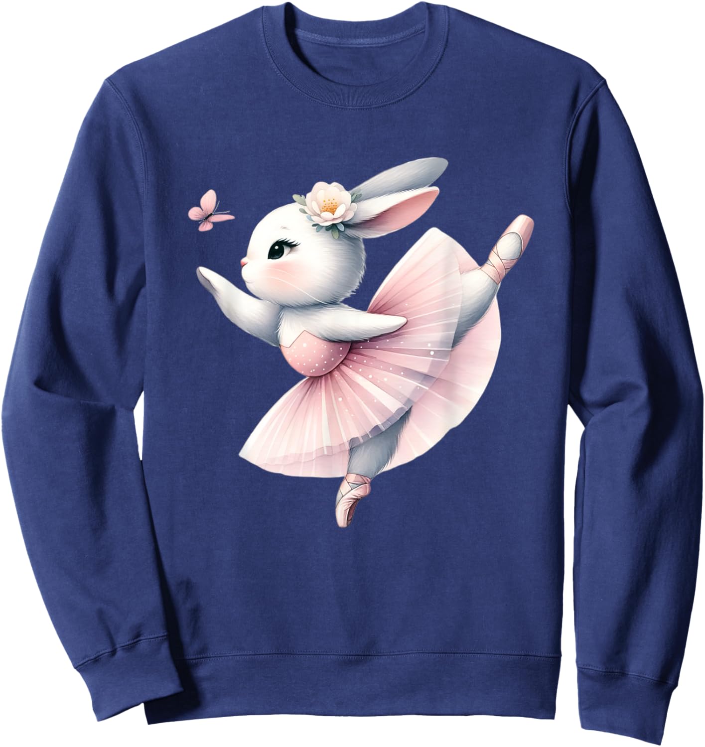 Ballerina Bunny Performance Ballet Rabbit Tutu Girl Kids Sweatshirt - Sweatshirt | Navy