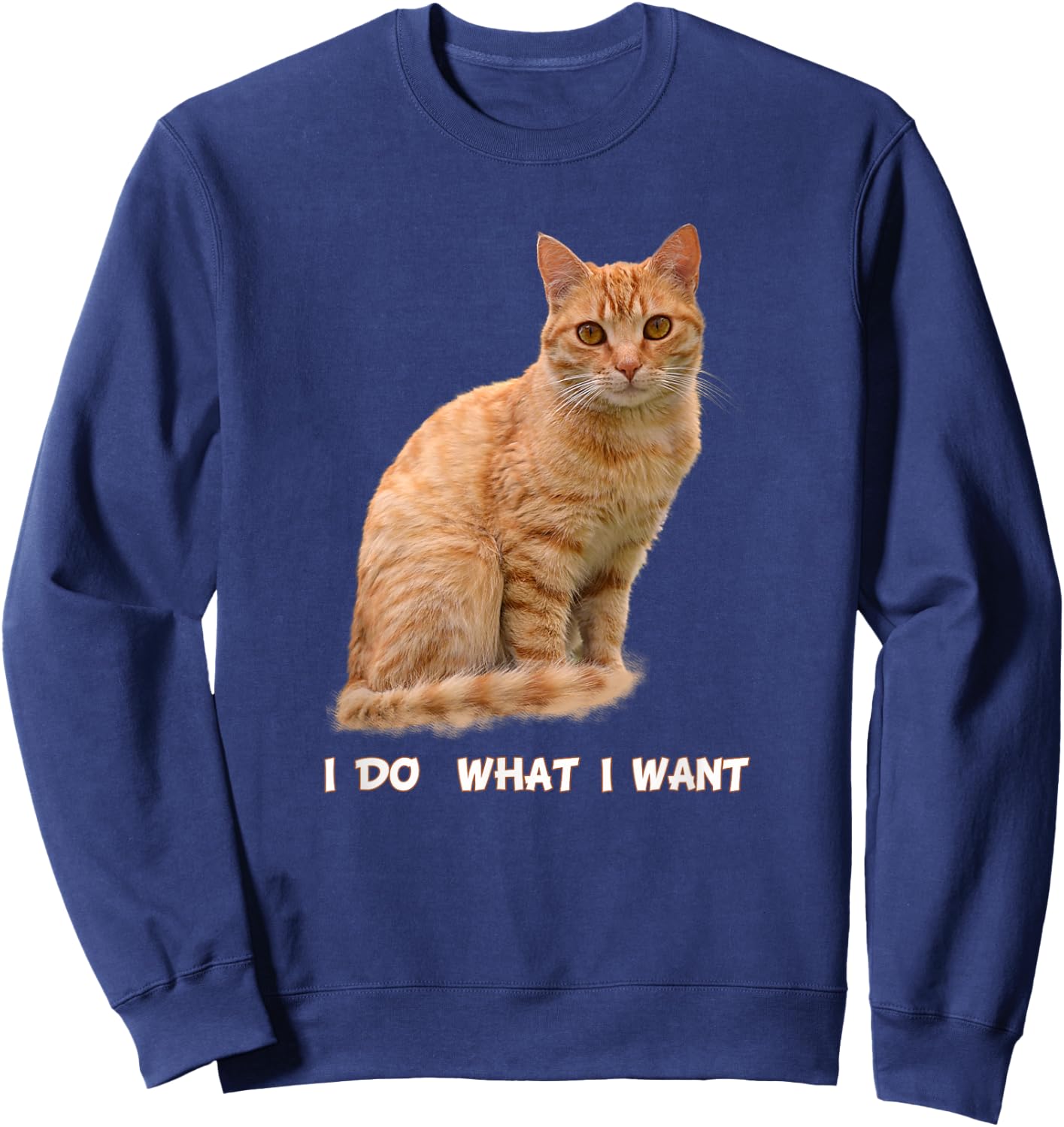 I Make What I Want Funny Orange Tabby Cat Lovers Sweatshirt - Sweatshirt | Navy