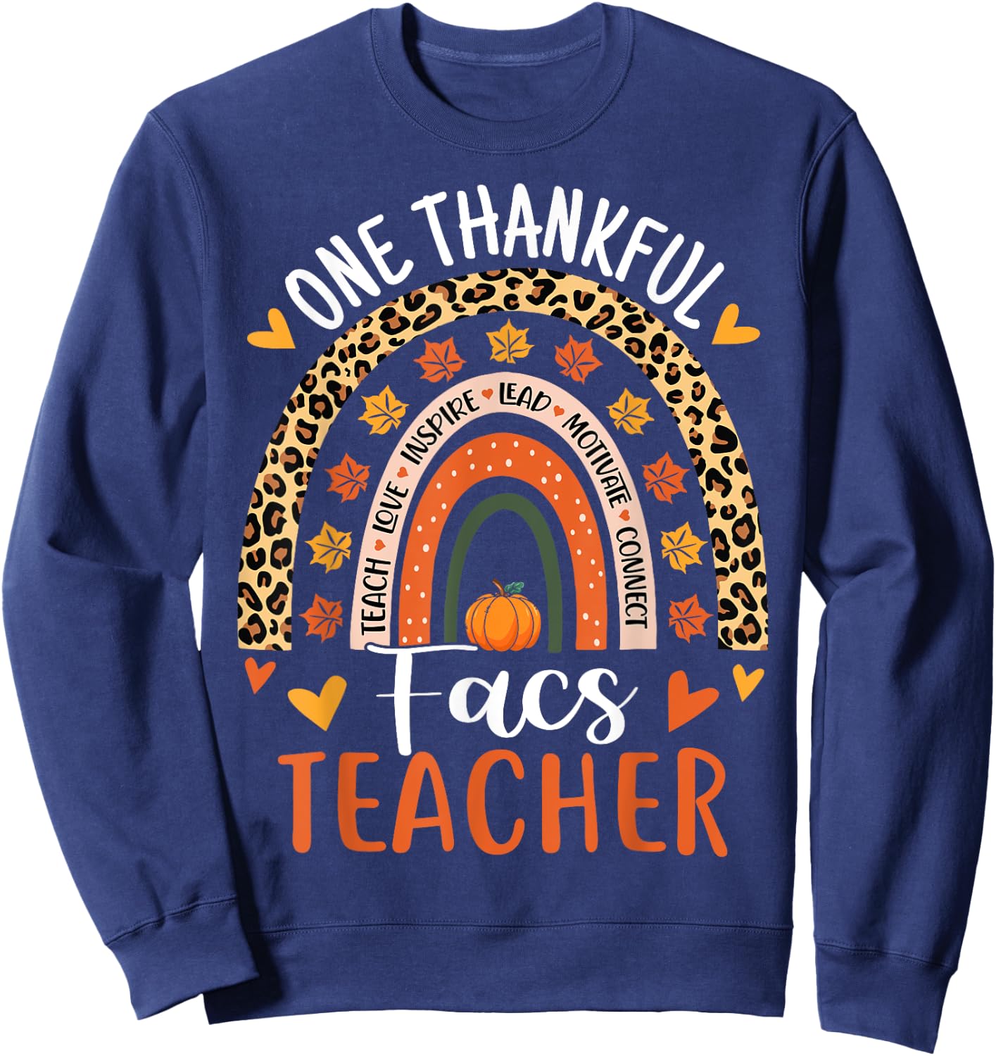 Thankful FACS Teacher Family and Consumer Science Teacher Sweatshirt - Sweatshirt | Navy