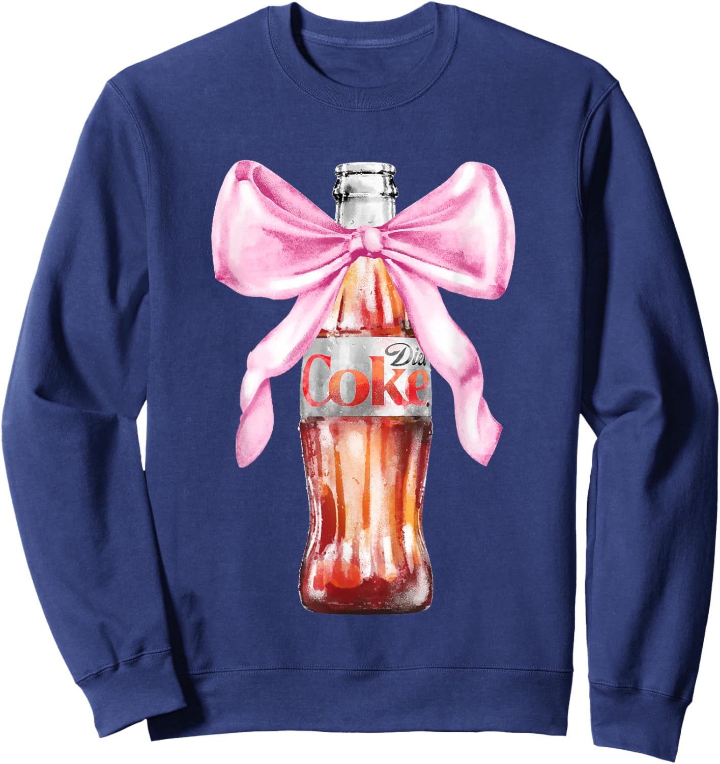 Coca-Cola Diet Coke With Cute Pink Ribbon Vintage Sweatshirt - Sweatshirt | Navy