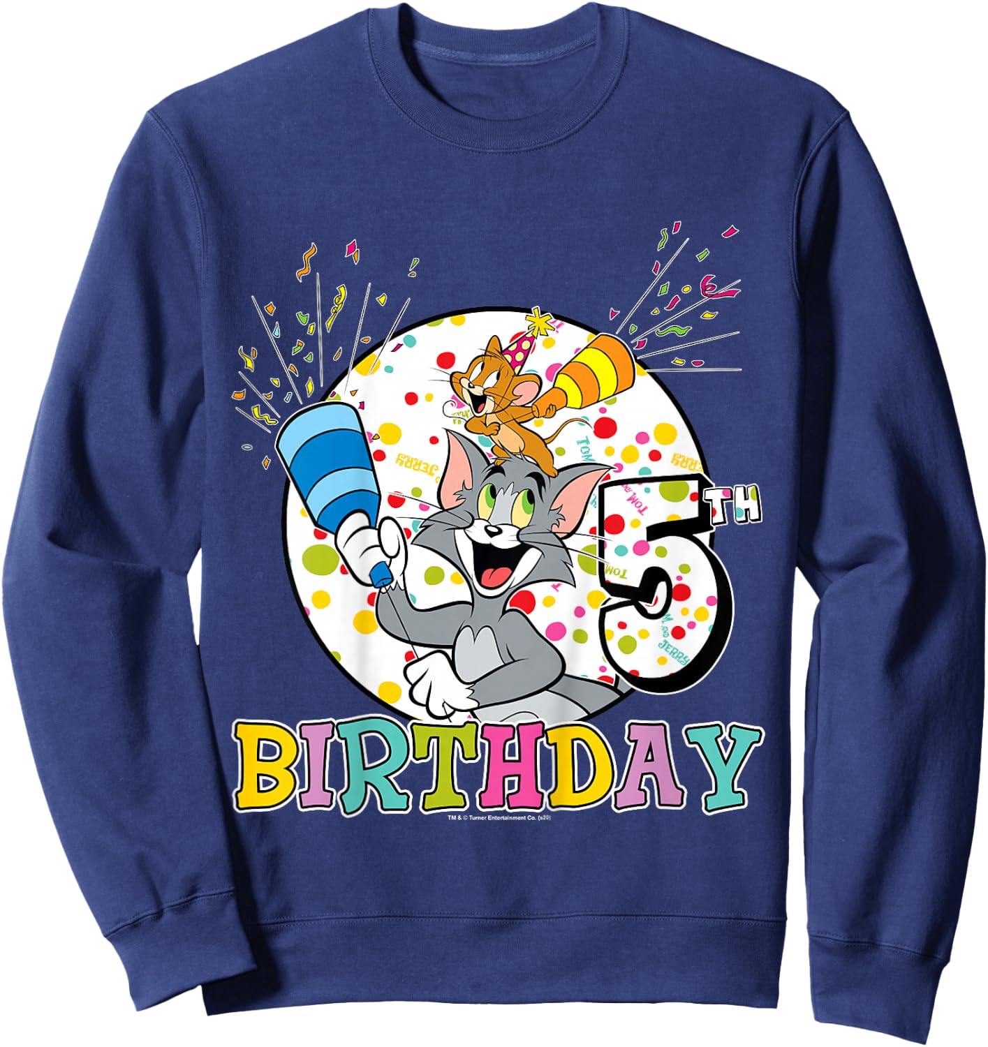 Kids Tom and Jerry 5th Birthday Portrait Sweatshirt - Sweatshirt | Navy
