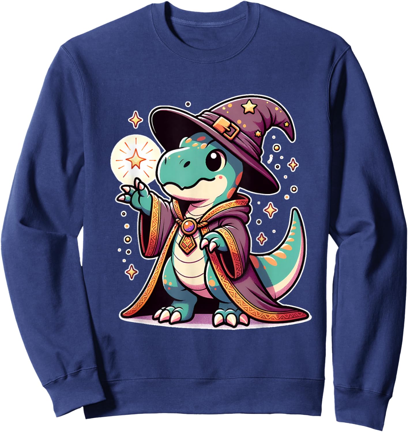 Halloween wizard funny dinosaur Sweatshirt - Sweatshirt | Navy