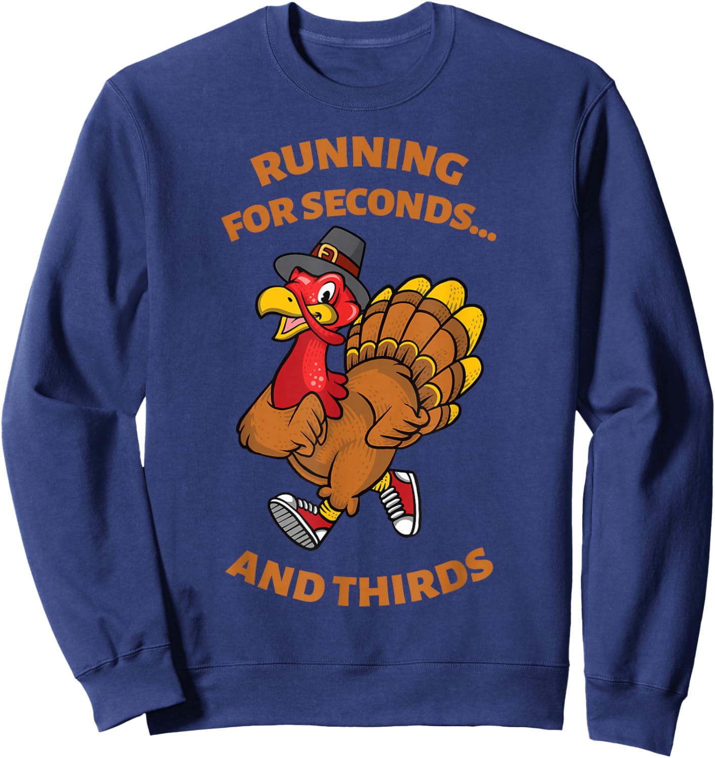 Turkey Trot Thanksgiving Run Matching Clothing Co Women's Black Thanksgiving Themed Novelty Sweatshirt - Sweatshirt | Navy