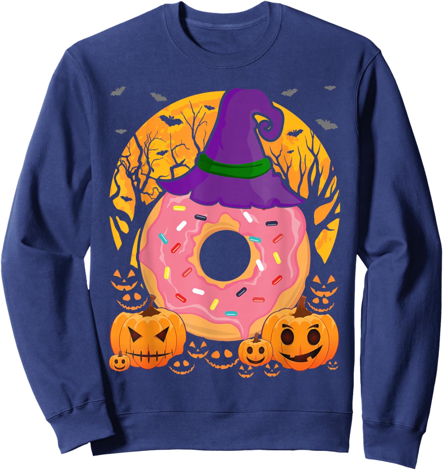 Halloween Donut Cute Food Costume Pastry Chef Men Women Kids Sweatshirt - Sweatshirt | Navy
