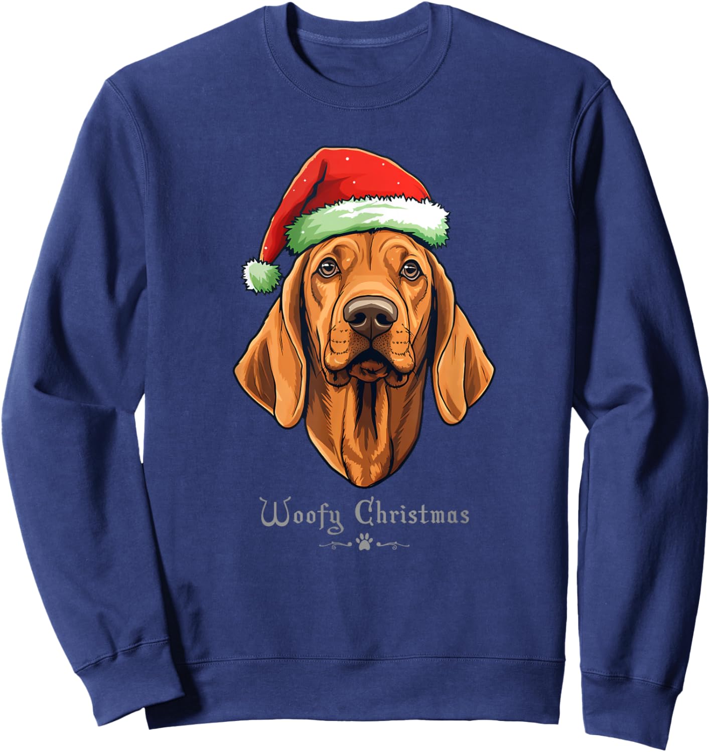 Redbone Coonhound Dog Funny Woofy Christmas Simple Design Women Kids Sweatshirt - Sweatshirt | Navy