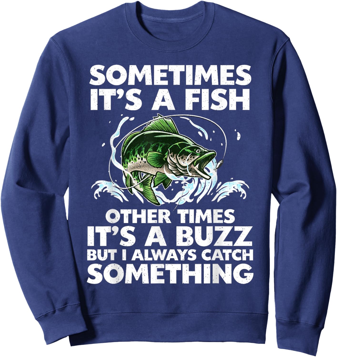 Cool Fishing Design Women Fishing Rod Fish Fisherman Sweatshirt - Sweatshirt | Navy