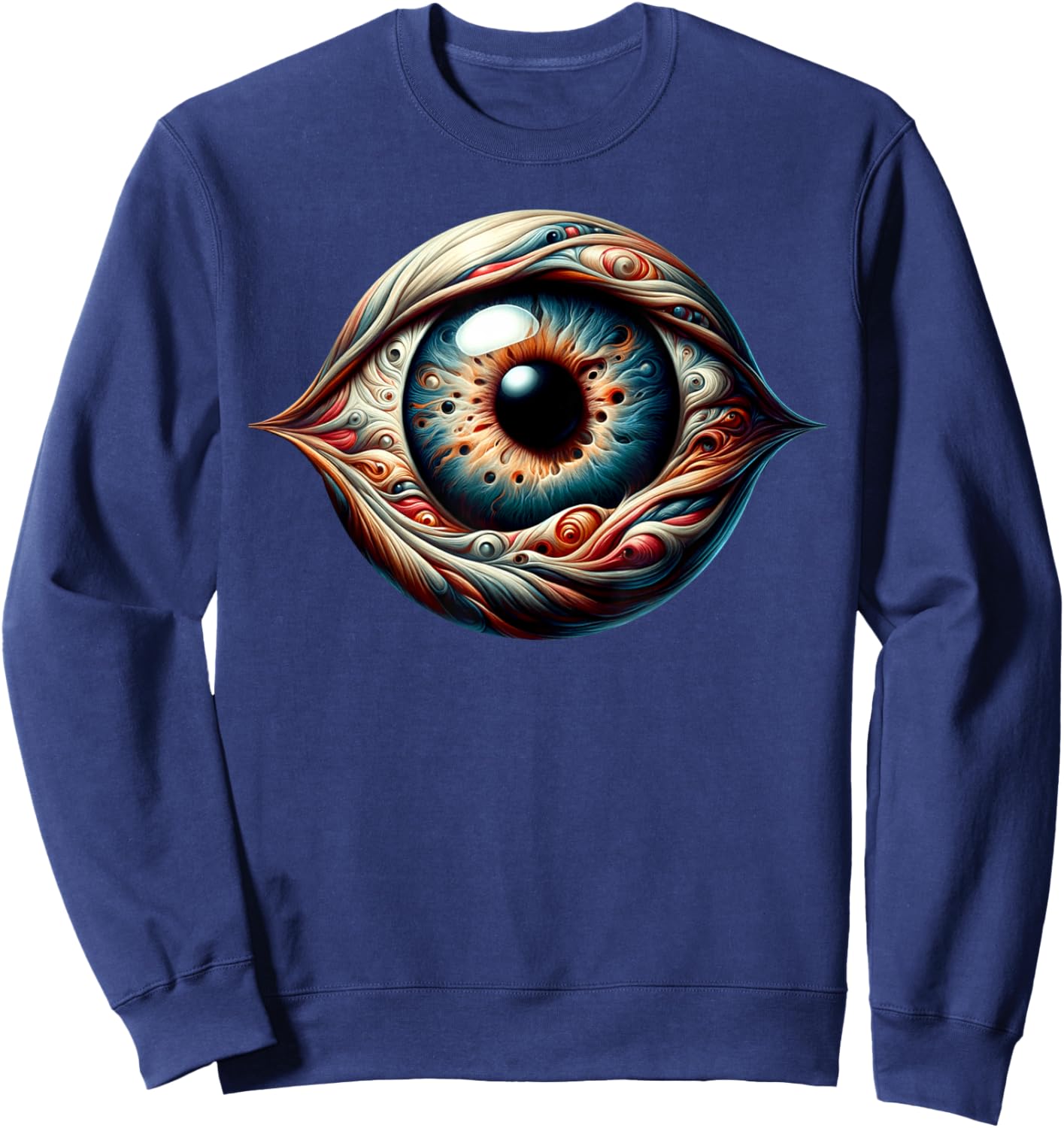 Eyeball Creepy Eye Sweatshirt - Sweatshirt | Navy