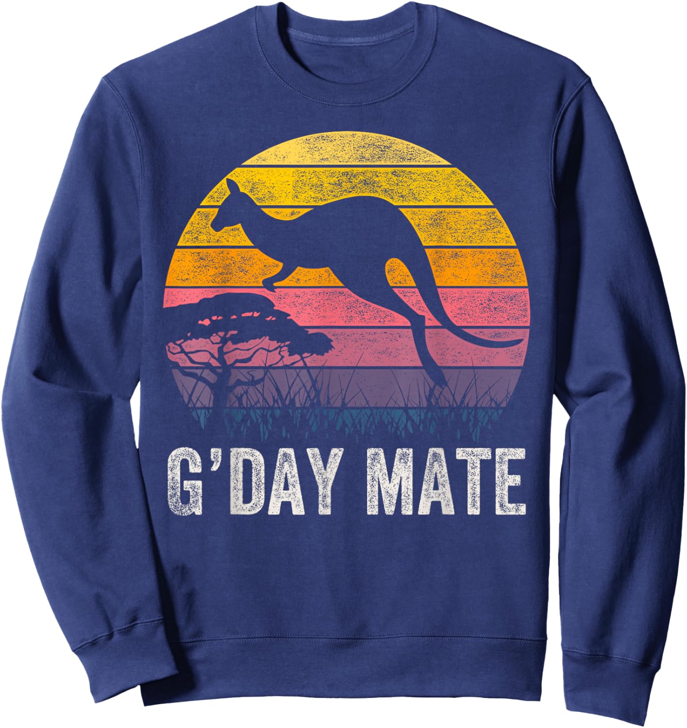 Australia G'Day Mate Shirt Funny Kangaroo Australian Symbol Sweatshirt - Sweatshirt | Navy