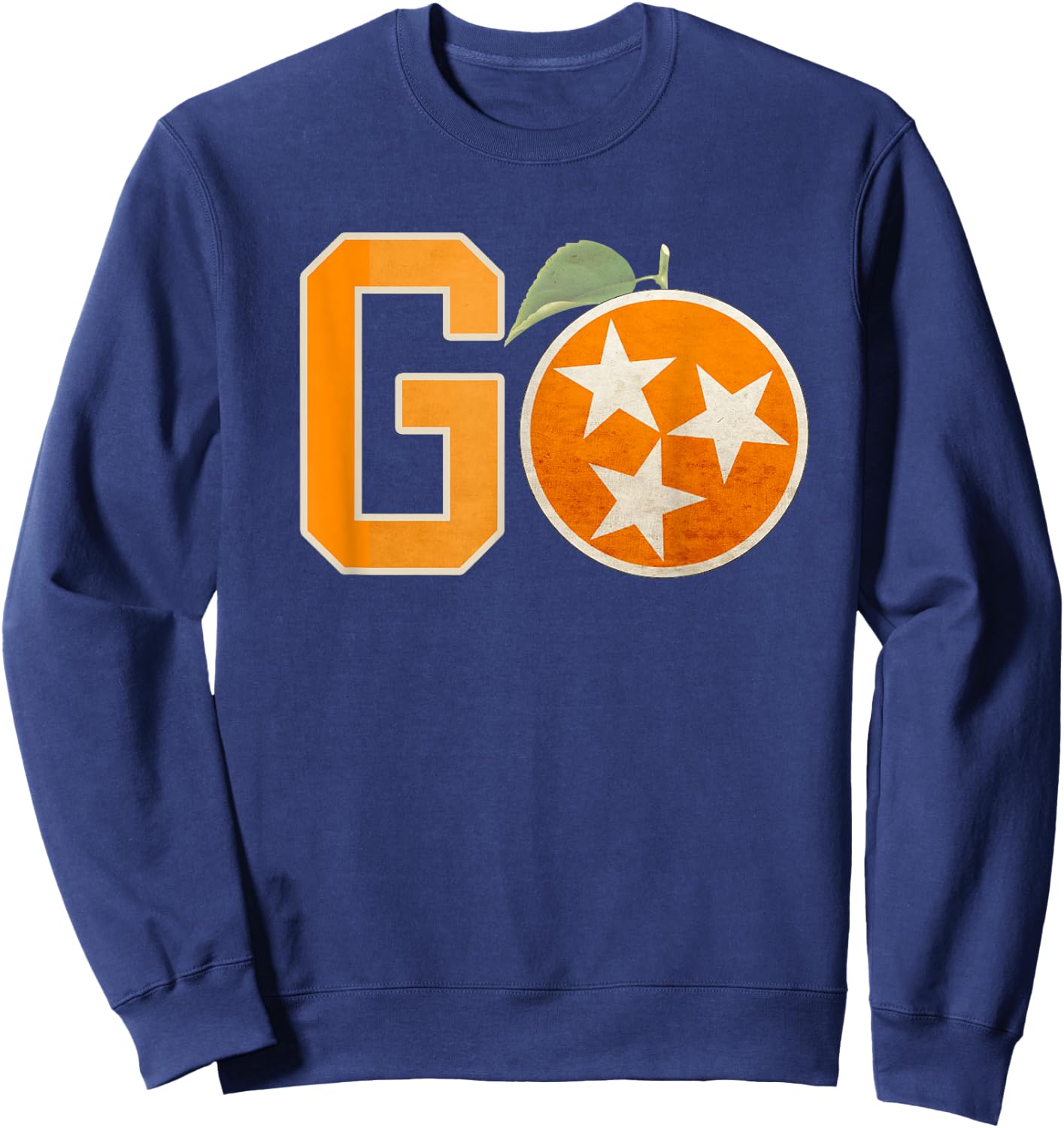 Tennessee Flag Vintage Football Fan Orange And White Gift Sweatshirt - Sweatshirt | Navy