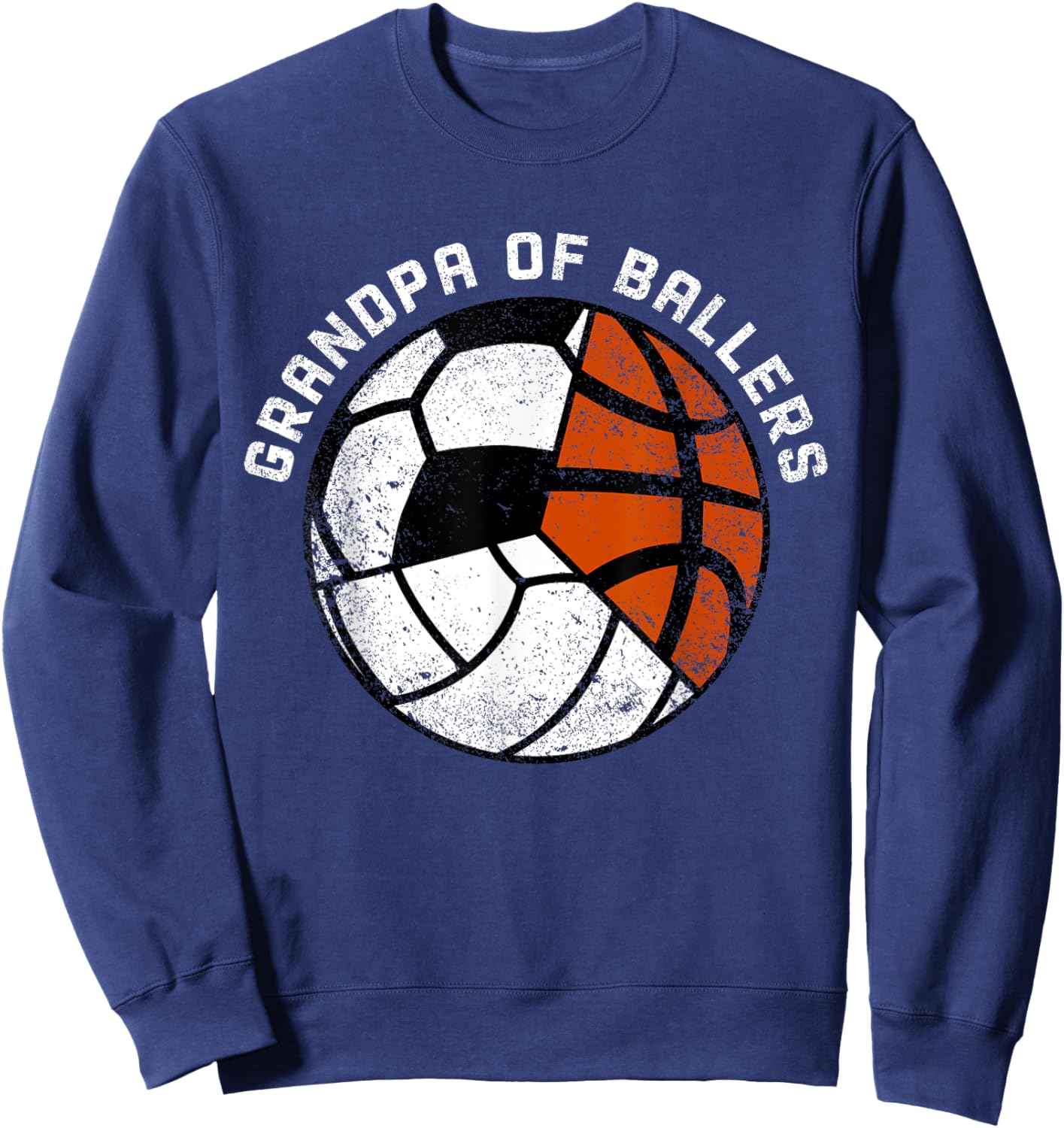 Grandpa Of Ballers Funny Volleyball Soccer Basketball Sweatshirt - Sweatshirt | Navy