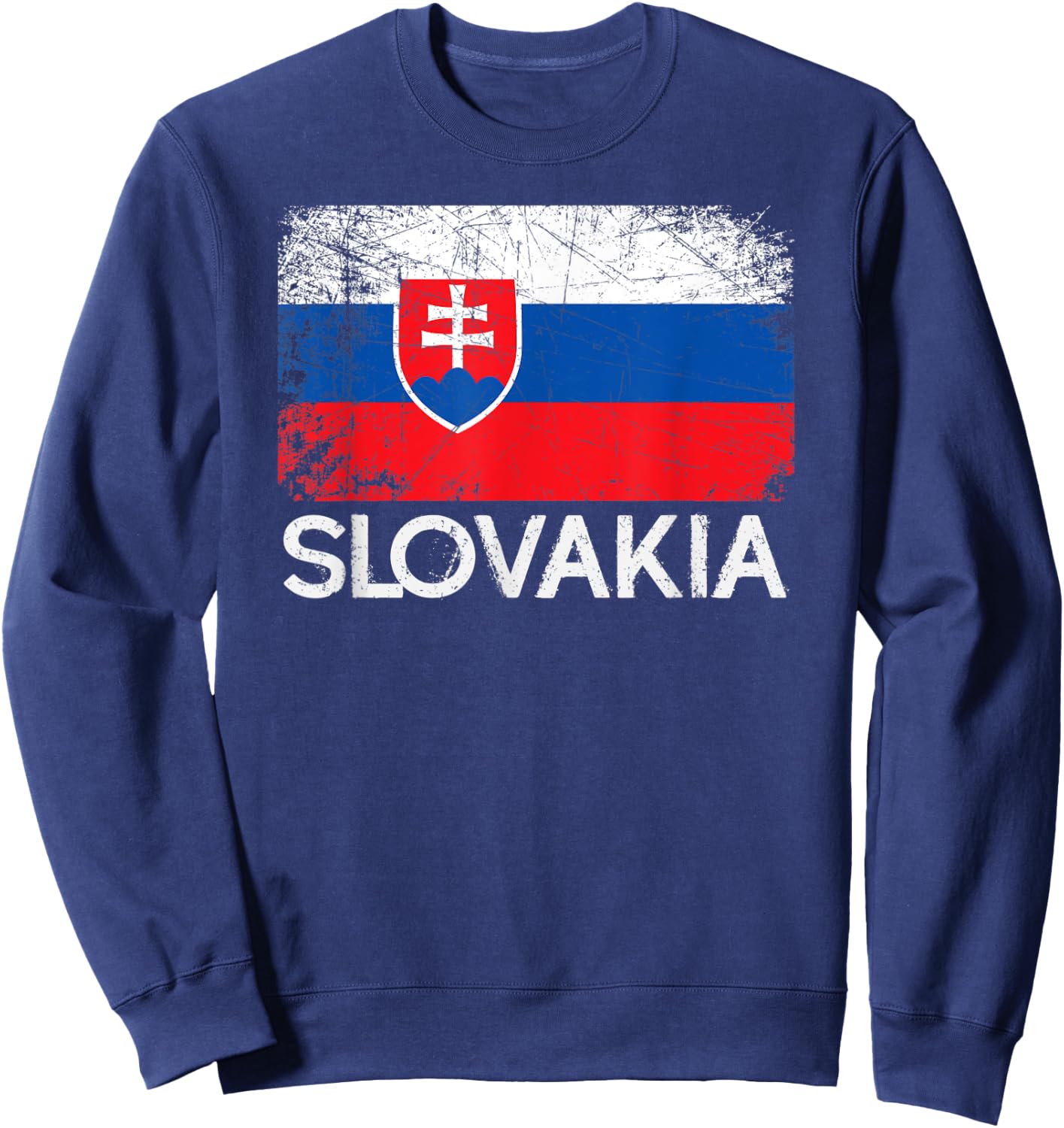 Slovak Flag | Vintage Made In Slovakia Gift Sweatshirt - Sweatshirt | Navy