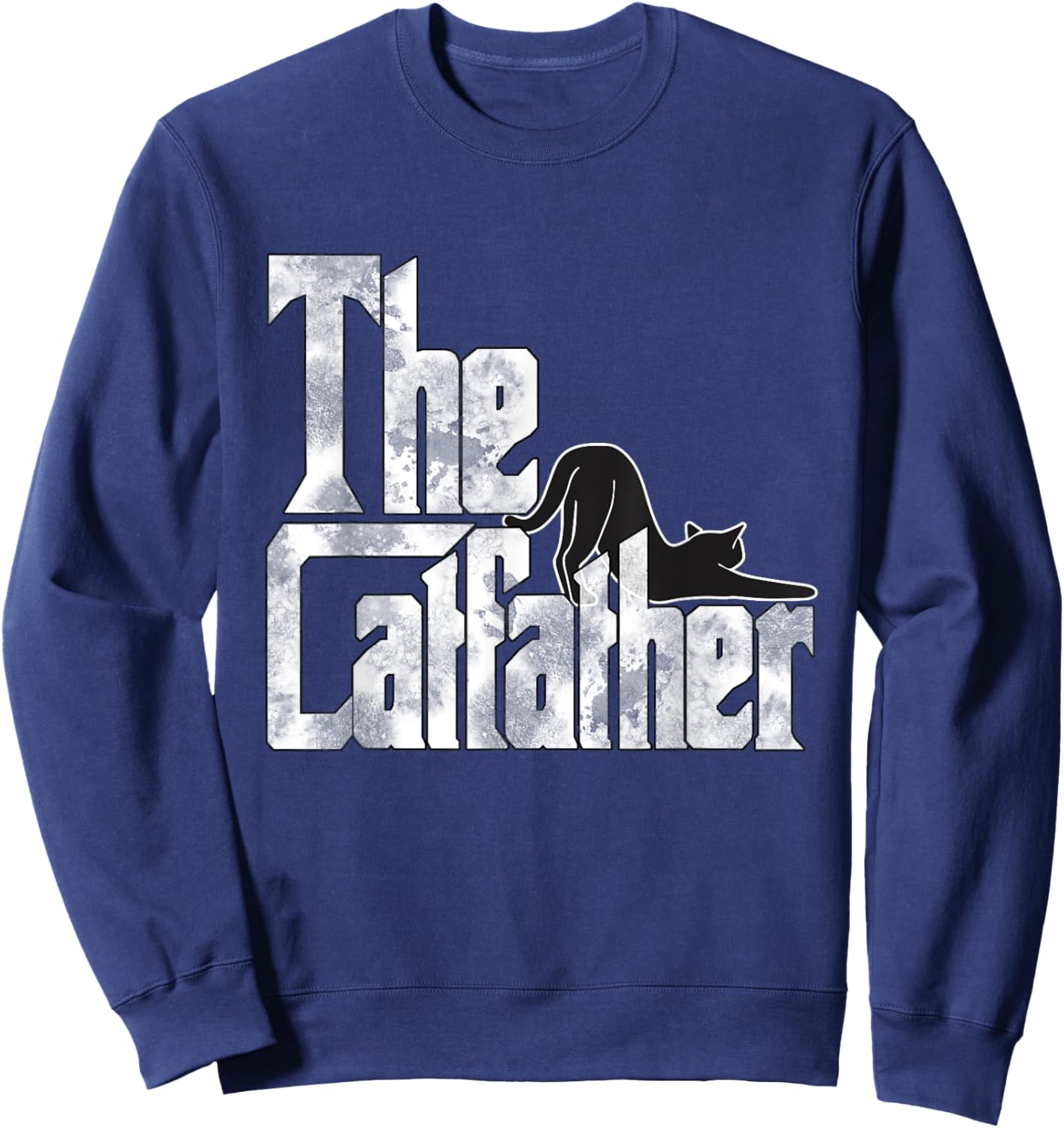 The Catfather Black Cat Father Mafia Whiskers Male Daddy Sweatshirt - Sweatshirt | Navy