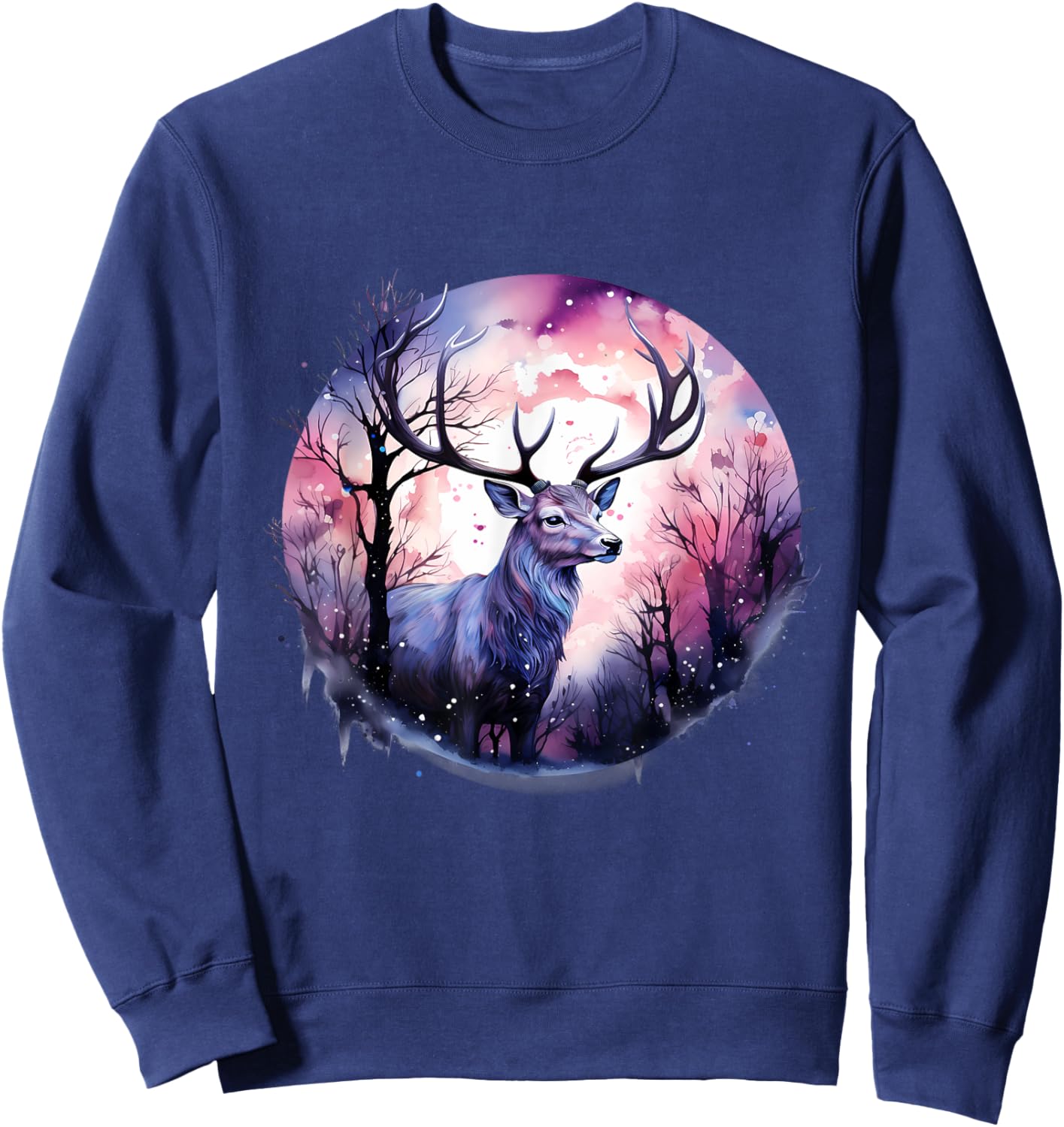 Deer Nature Wildlife Animal Art Artwork Animal Lovers Forest Sweatshirt - Sweatshirt | Navy