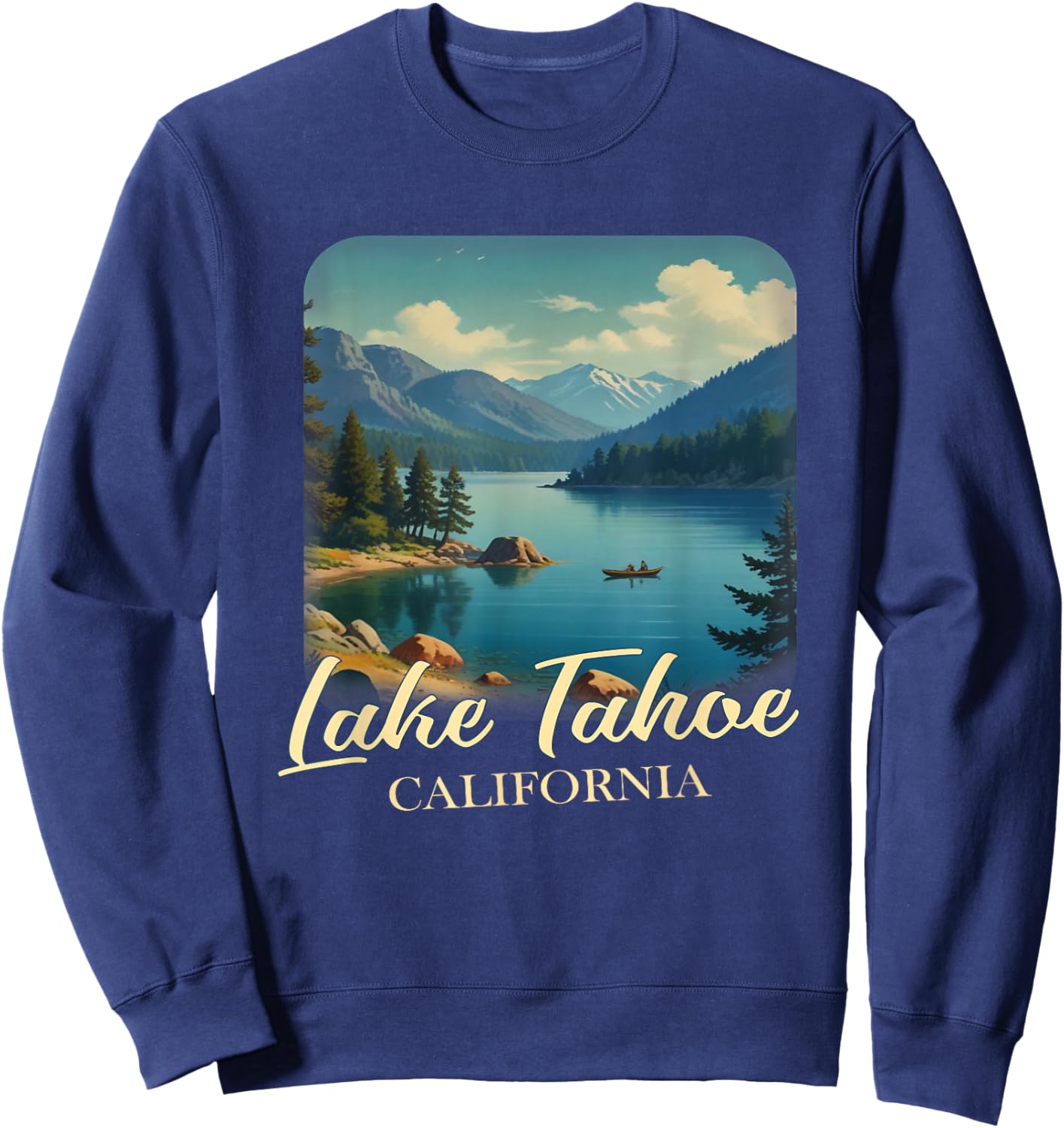 Vintage Lake Tahoe California Mountain Retro Sweatshirt - Sweatshirt | Navy