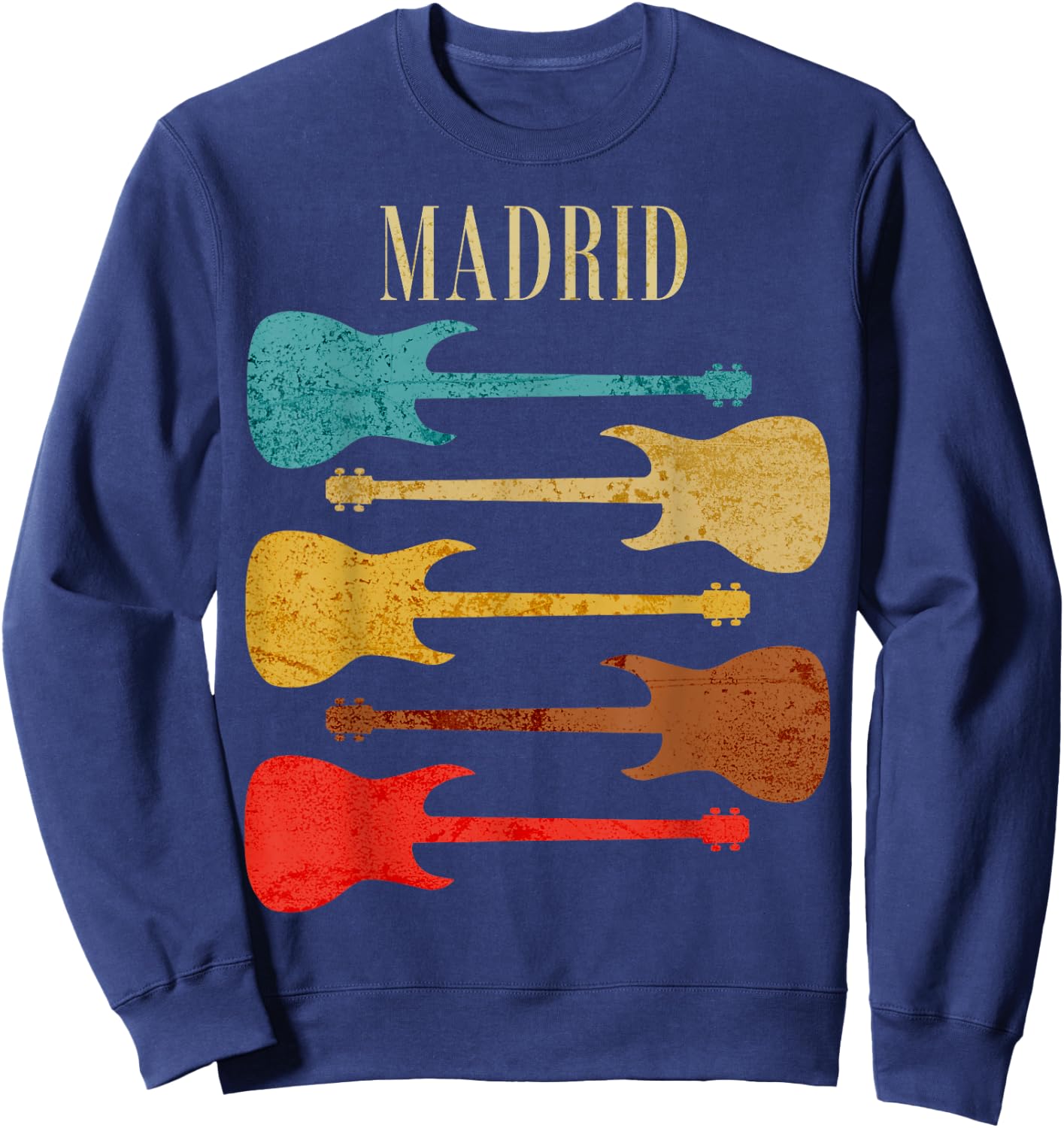 Madrid Concert Rock Music Festival Guitars Spain Sweatshirt - Sweatshirt | Navy