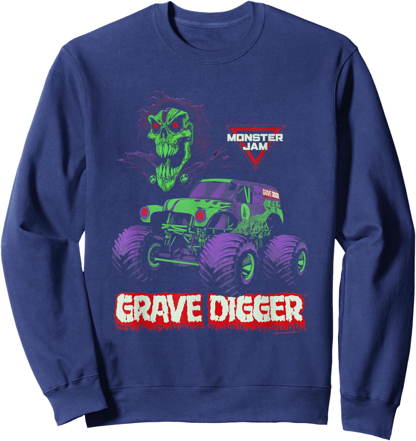 Monster Jam Grave Digger Monster Truck Sweatshirt - Sweatshirt | Navy