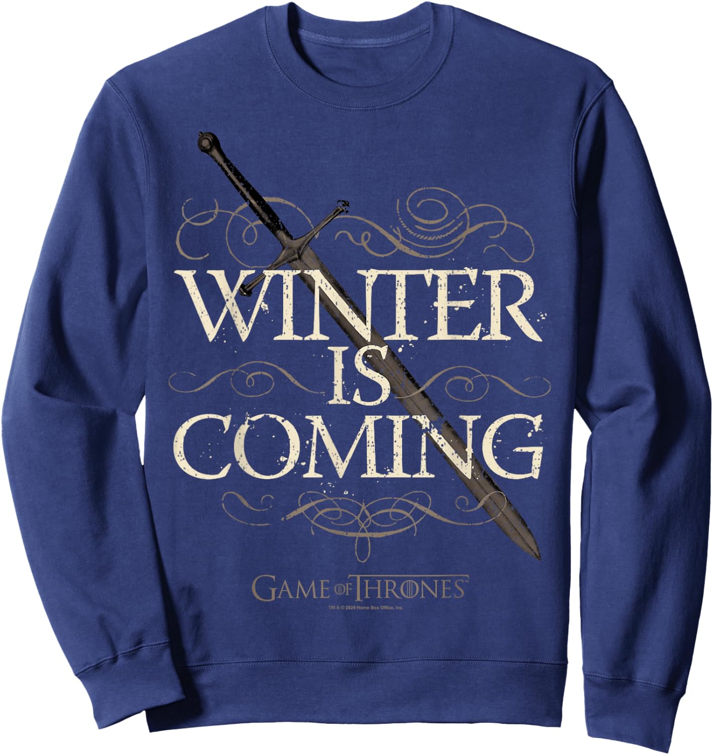 Game Of Thrones Winter Is Coming Text Sweatshirt - Sweatshirt | Navy