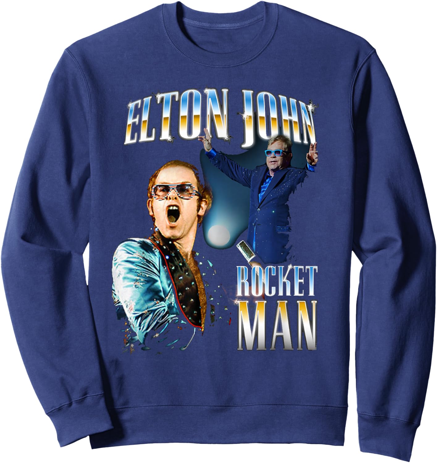 Official Elton John Photo Colage Sweatshirt - Sweatshirt | Navy