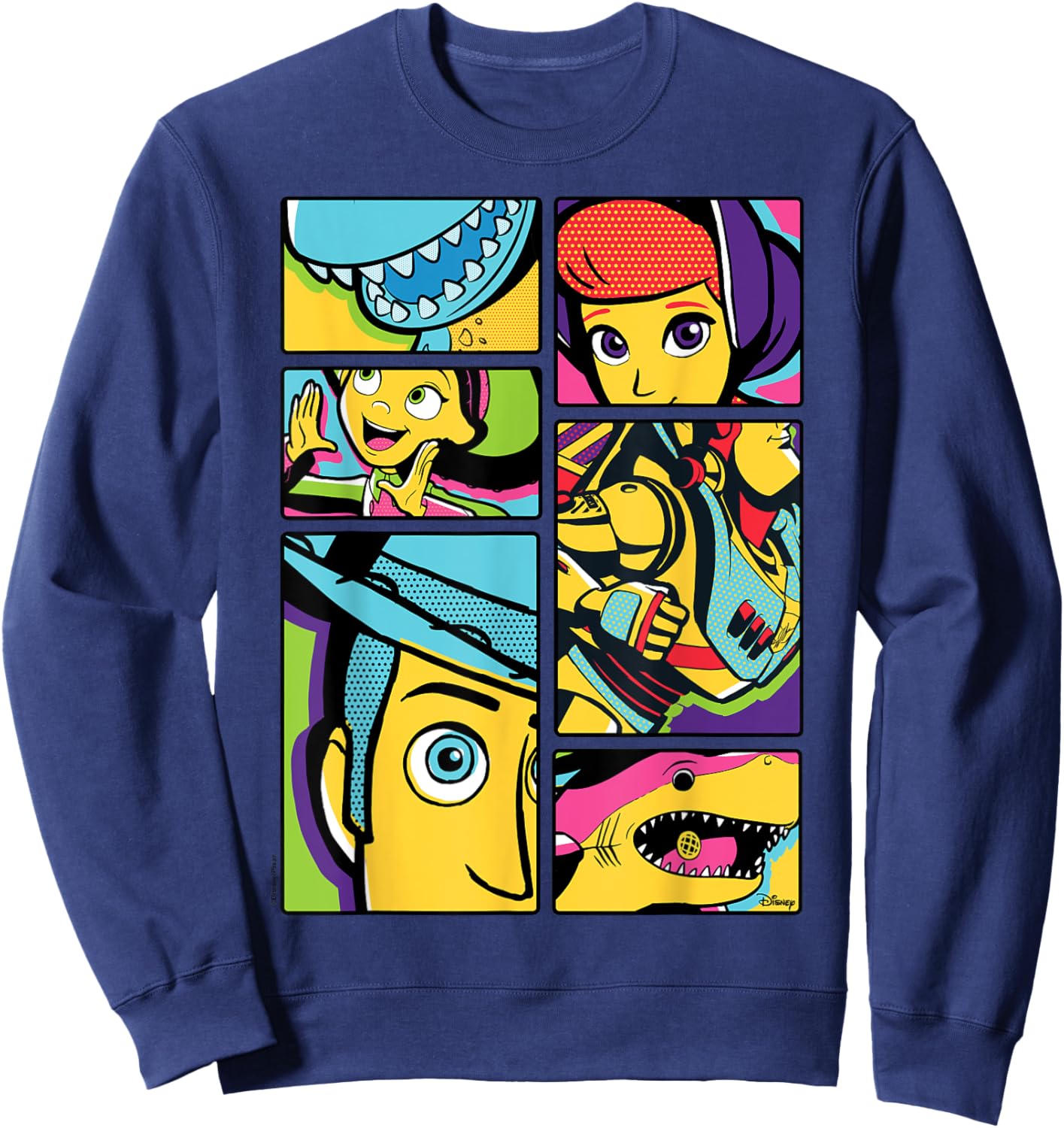 Toy Story - Woody Bo Peep Jessie Buz Lightyear Rex Shark Sweatshirt - Sweatshirt | Navy