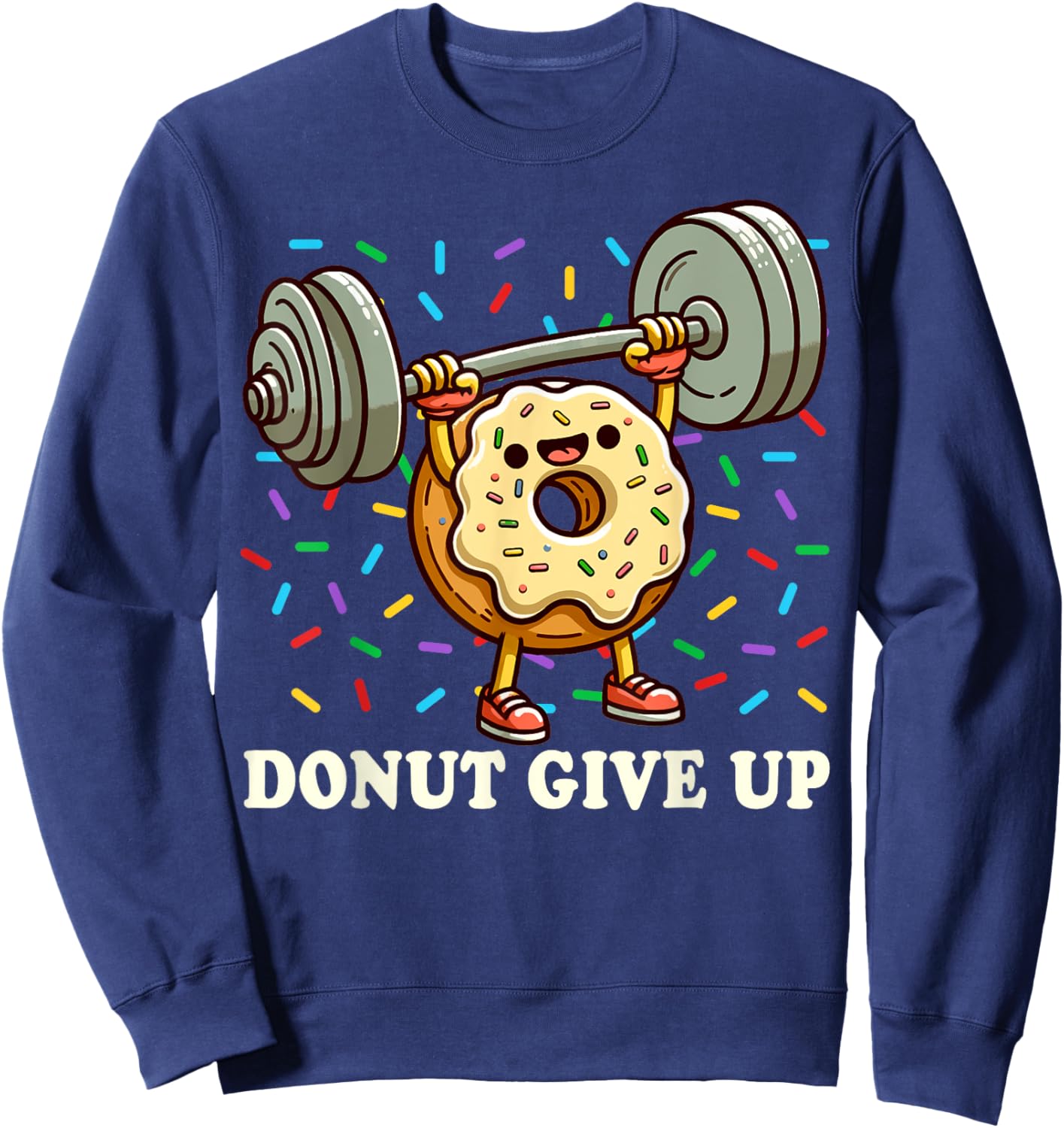 Weightlifting - Funny Fitness Workout Gym Donut Lover Sweatshirt - Sweatshirt | Navy