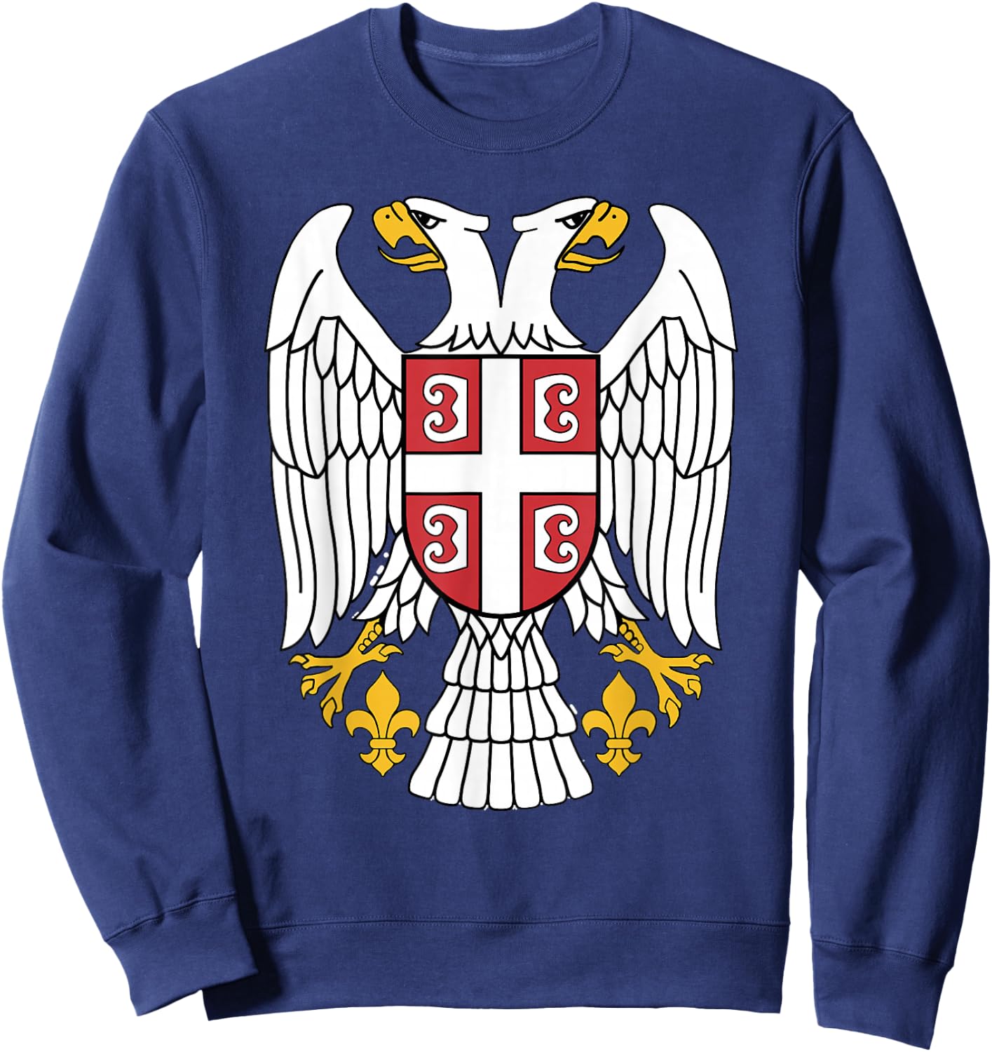 Serbian Eagle srpski Grb Emblem Serbia double-headed eagle Sweatshirt - Sweatshirt | Navy