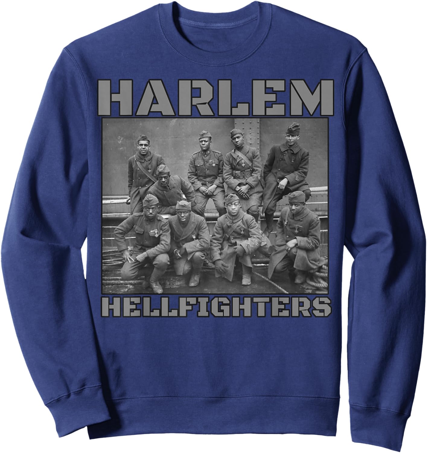 Black Military History USA Black History Harlem Hellfighters Sweatshirt - Sweatshirt | Navy