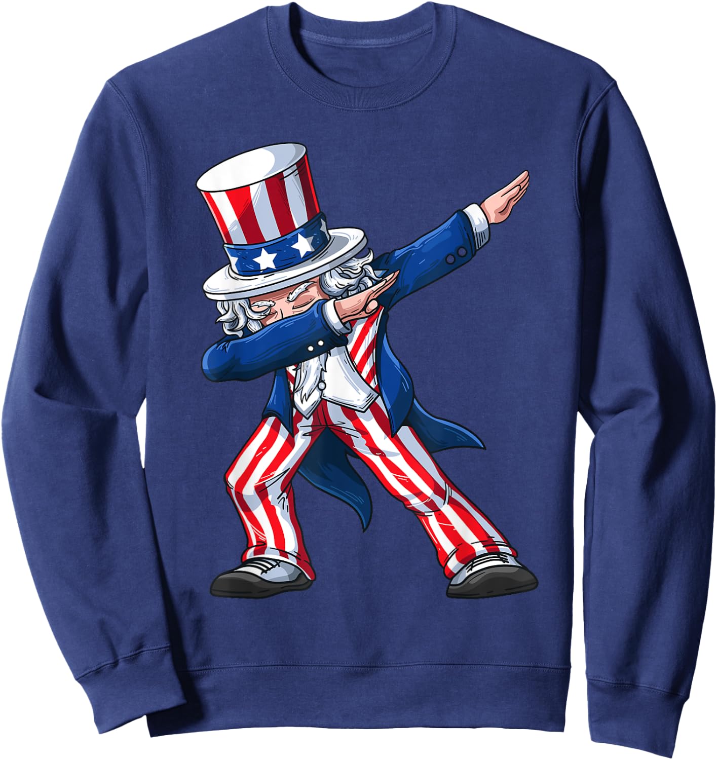 Dabbing Uncle Sam | Funny Dab Dance 4th Of July Gift Sweatshirt - Sweatshirt | Navy