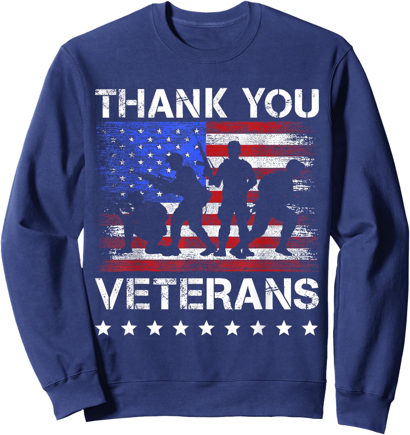 Thank you veterans for proud military veterans day US flag Sweatshirt - Sweatshirt | Navy
