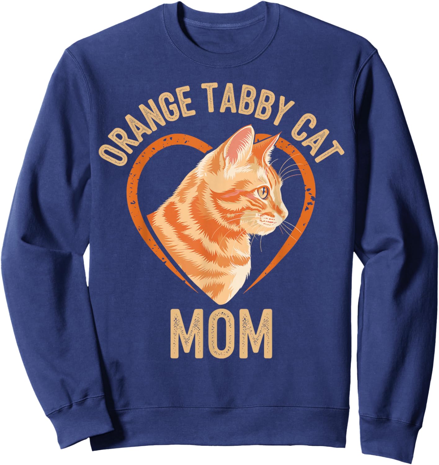 Tabby Cat Orange Cat Mom Sweatshirt - Sweatshirt | Navy
