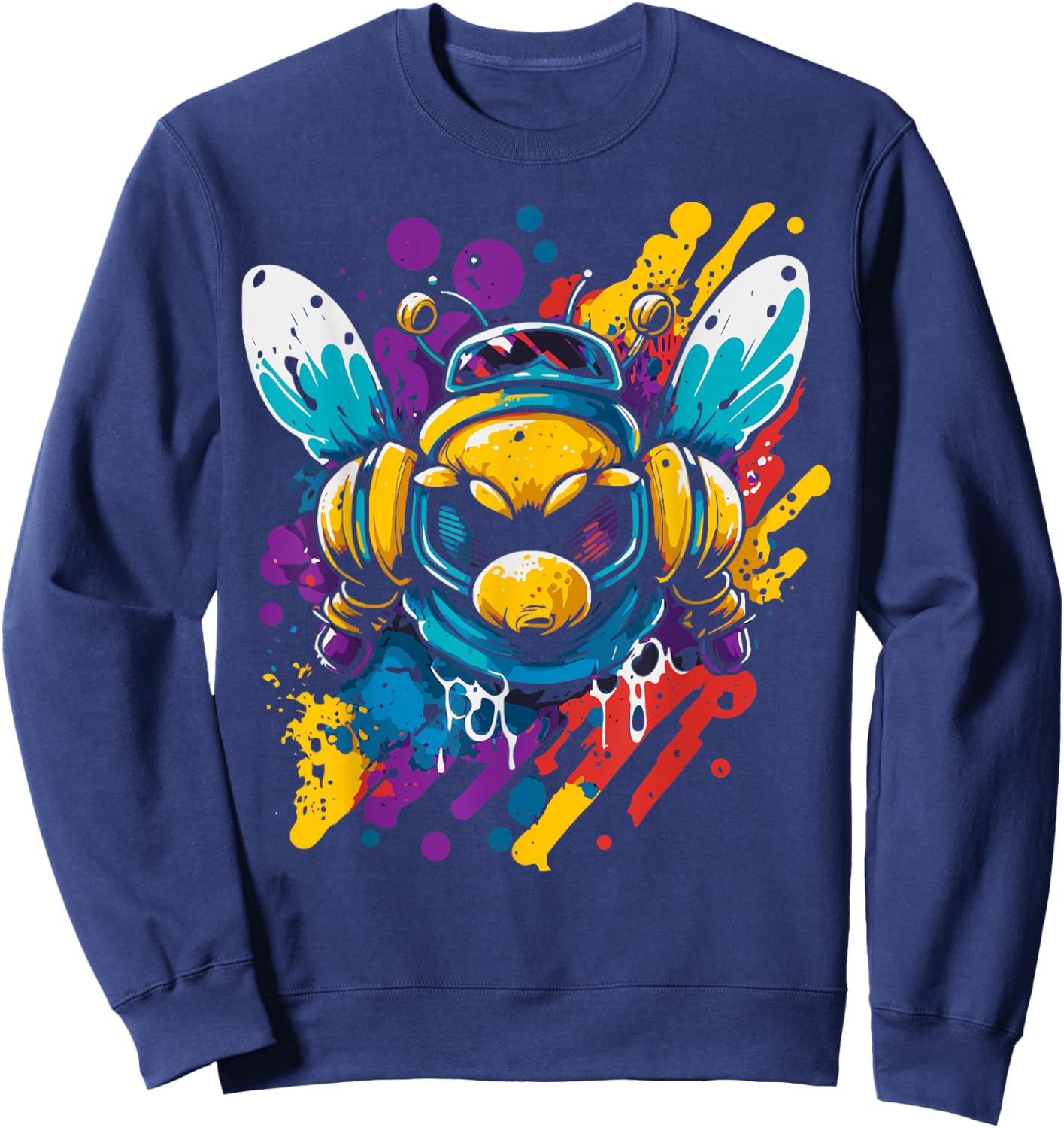 Bee Robot Beekeeping Bees Funny Sweatshirt - Sweatshirt | Navy