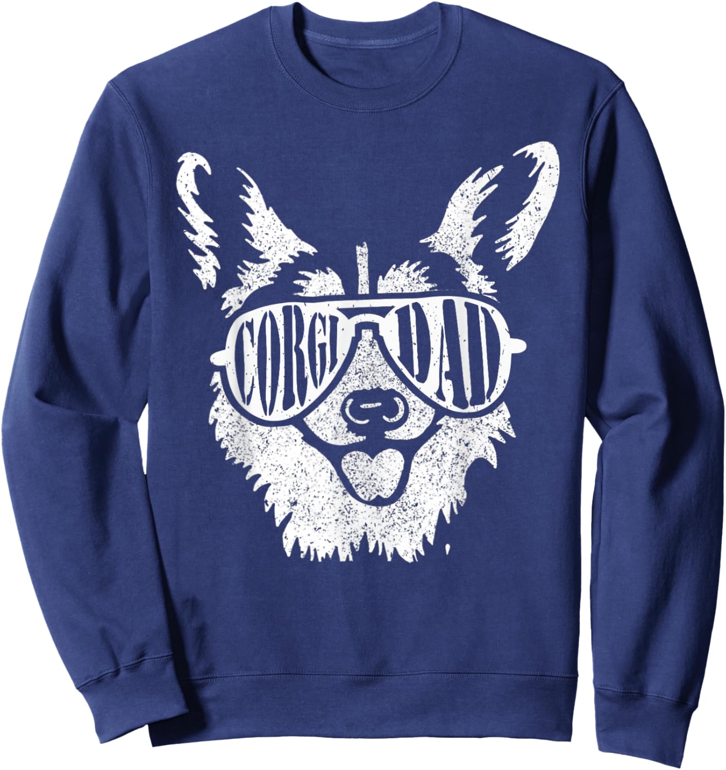 Retro Corgi Dad Gift Dog Owner Pet Welsh Corgi Fathers Day Sweatshirt - Sweatshirt | Navy