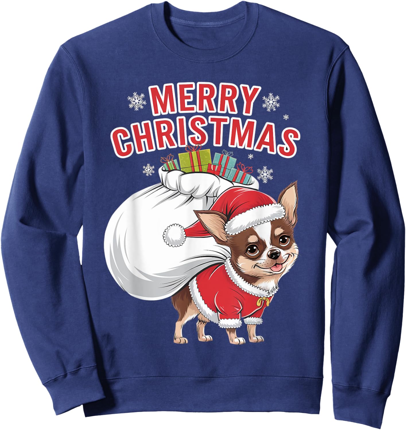 Merry Christmas Chihuahua Sweatshirt - Sweatshirt | Navy