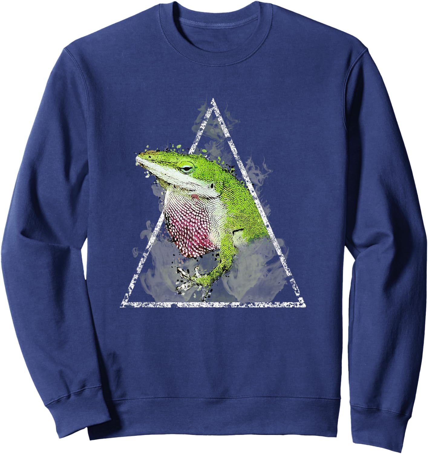 Anole Green Lizard Pet Anoles Reptile Smoke Sweatshirt - Sweatshirt | Navy
