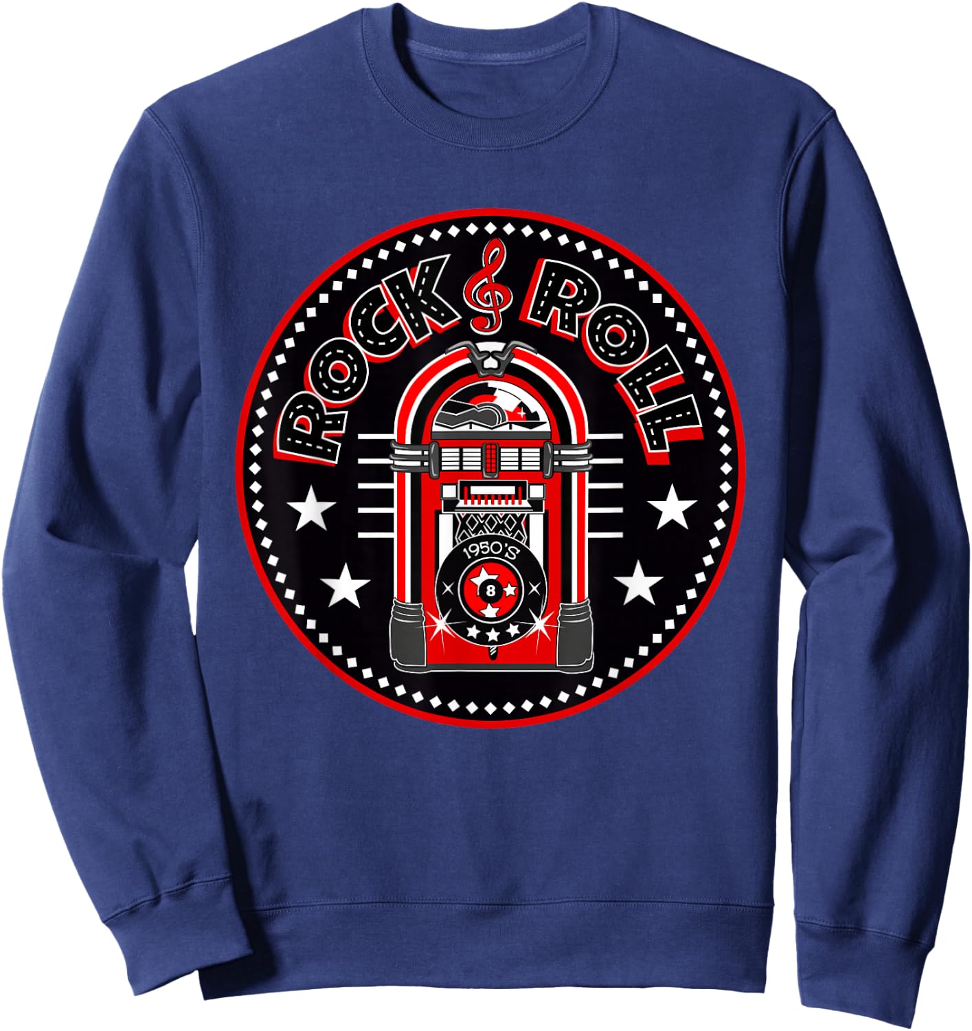 Rockabilly Jukebox Vintage 1950s Sock Hop Dance Doo Wop 60s Sweatshirt - Sweatshirt | Navy