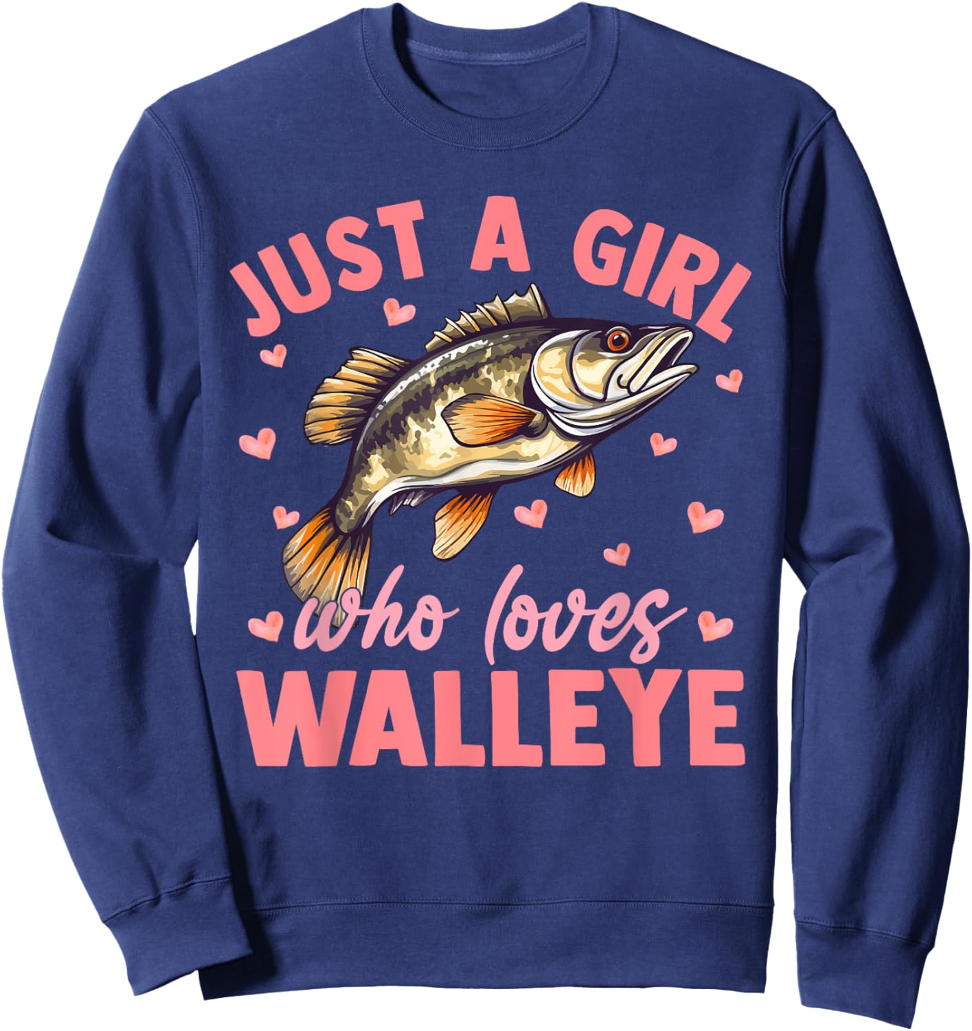 Floral Walleye Fish Just A Girl Who Loves Walleye Sweatshirt - Sweatshirt | Navy